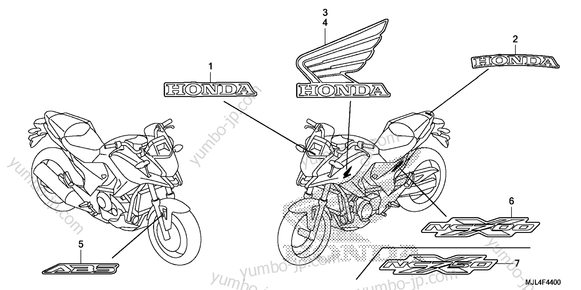 MARK for motorcycles HONDA NC700X AC 2015 year