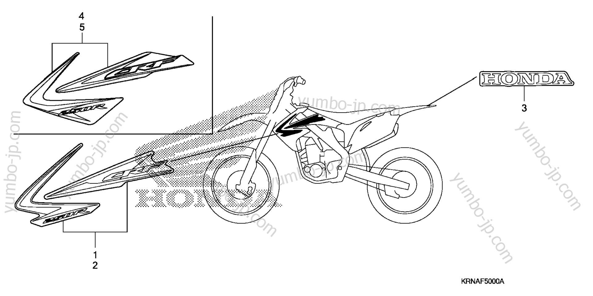 MARK для мотоциклов HONDA CRF250R A 2011 г.