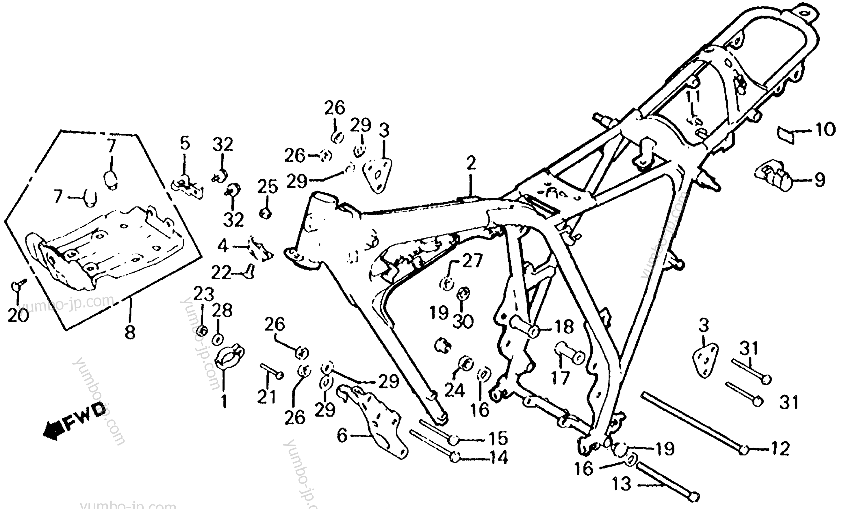 FRAME for motorcycles HONDA XL125S AC 1984 year