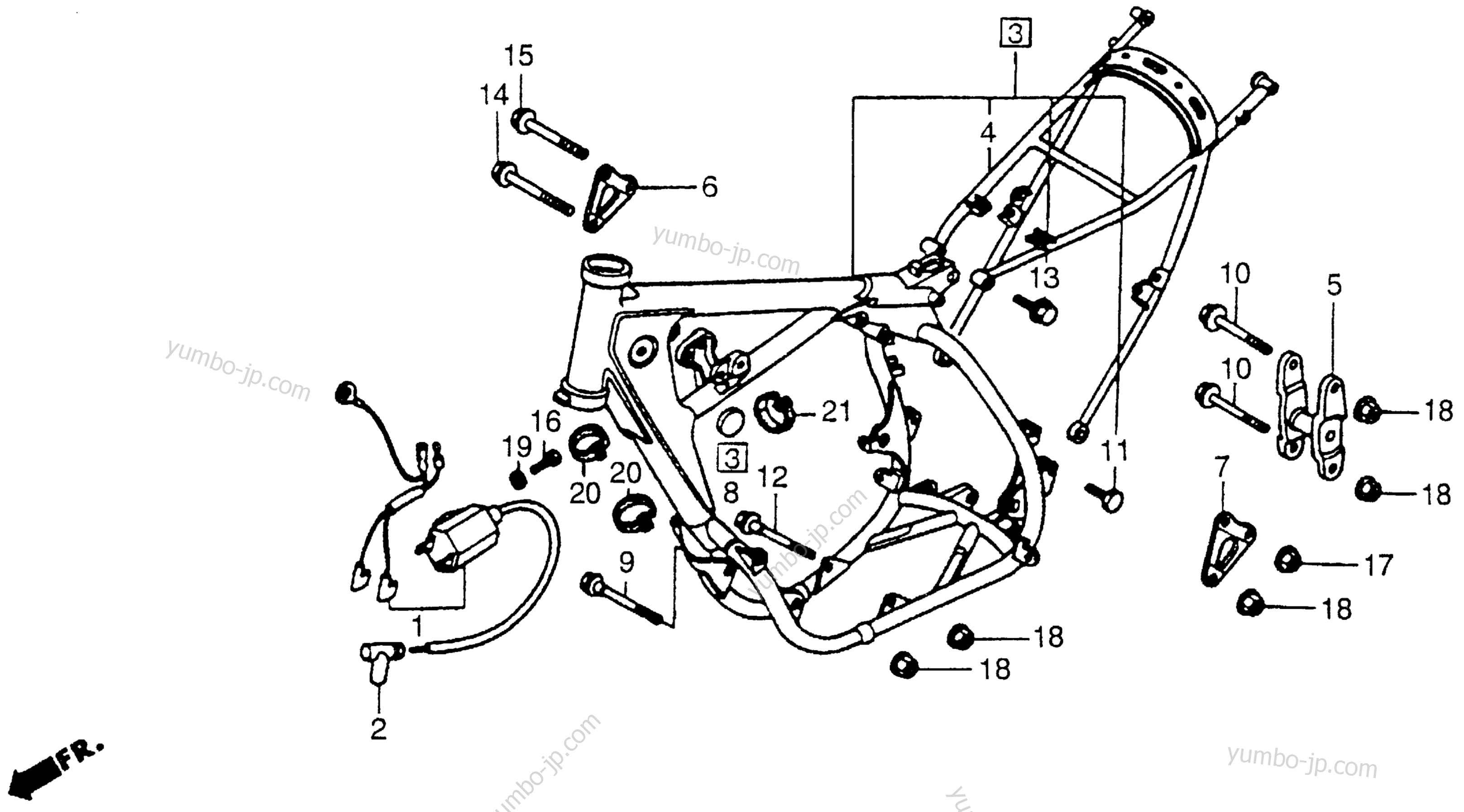 FRAME for motorcycles HONDA CR250R A 1984 year