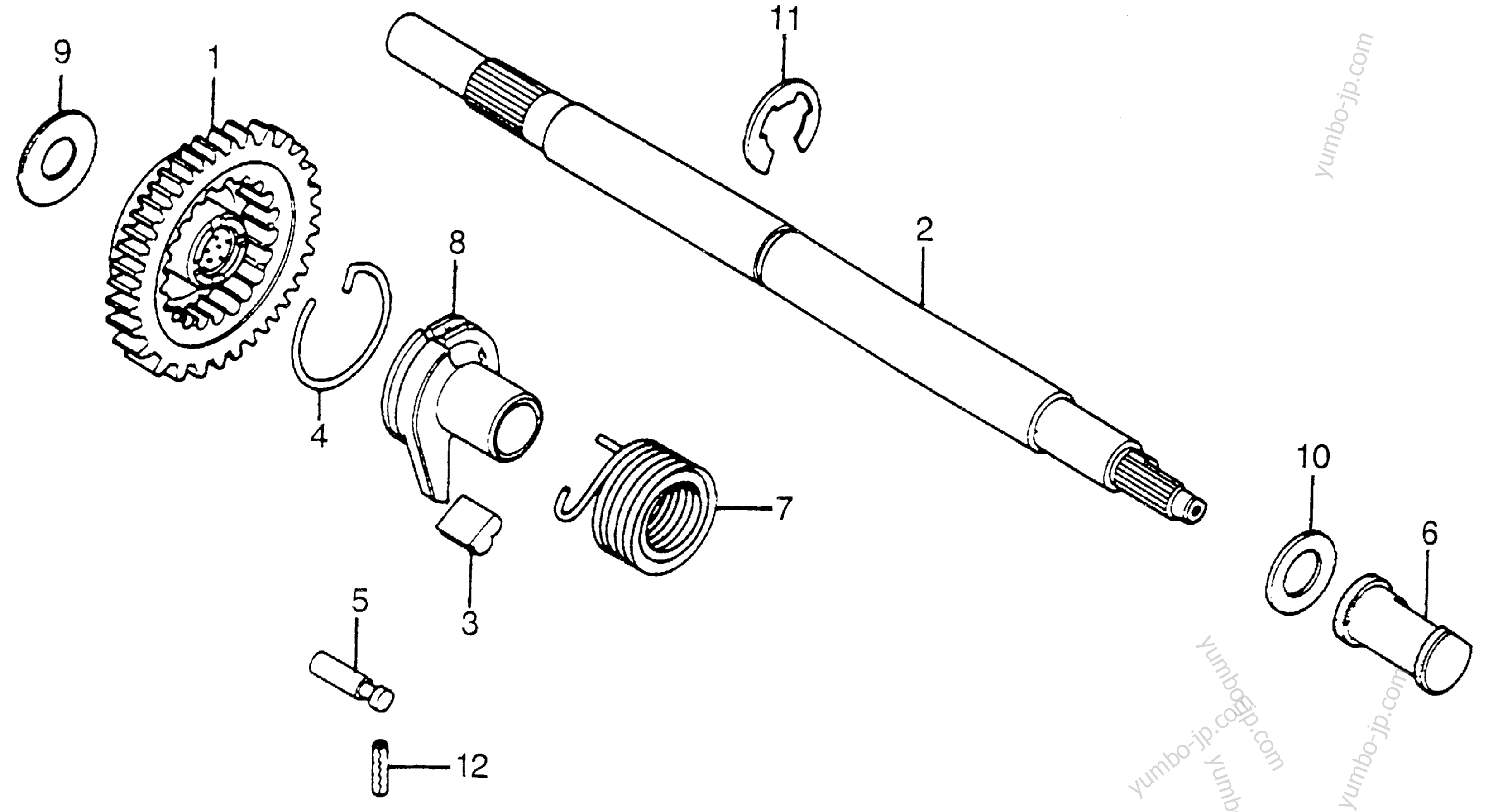 KICK STARTER GEAR / SPINDLE for motorcycles HONDA CB750A A 1978 year