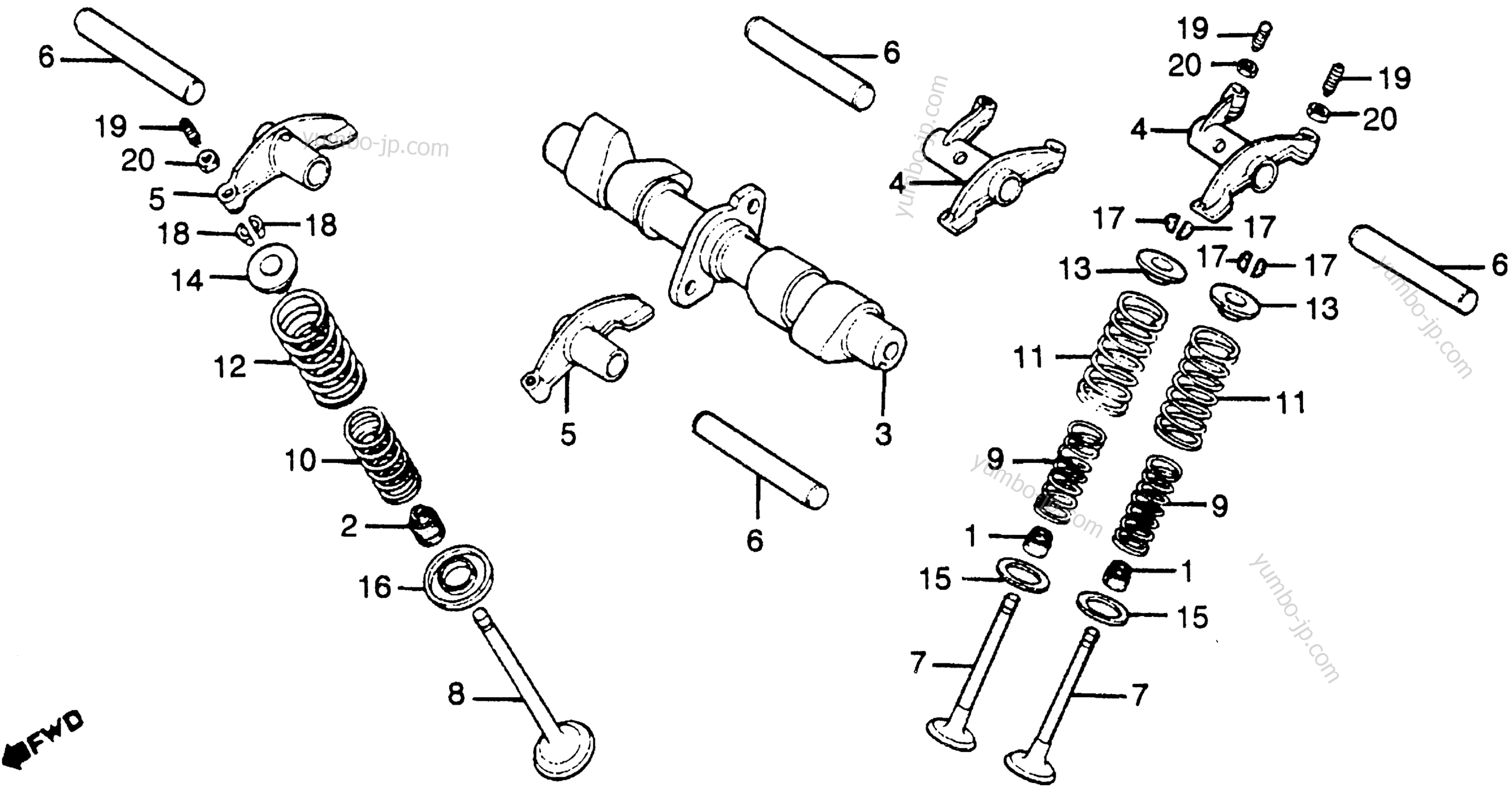 CAMSHAFT / VALVES for motorcycles HONDA CB400T A 1981 year