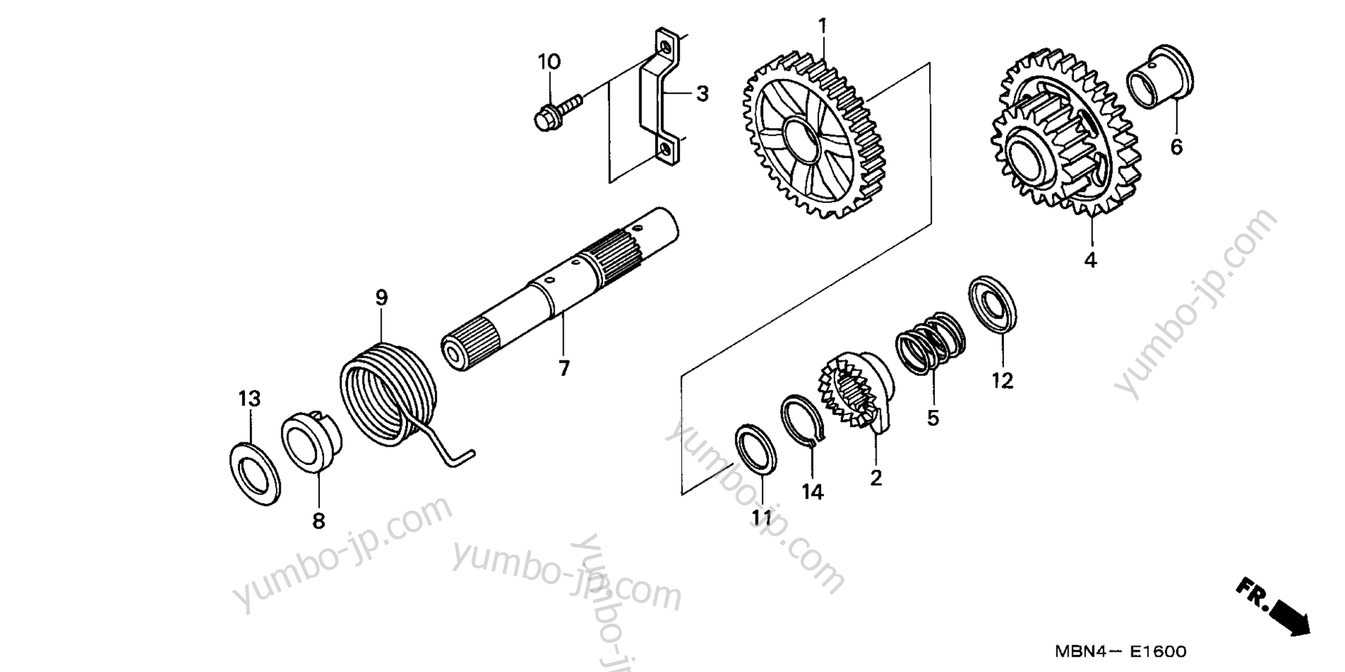 KICK STARTER SPINDLE для мотоциклов HONDA XR650R AC 2002 г.