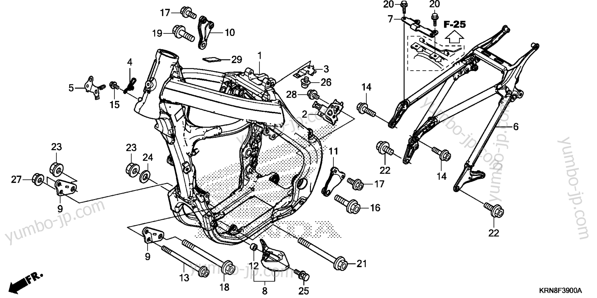 FRAME for motorcycles HONDA CRF250R AC 2015 year
