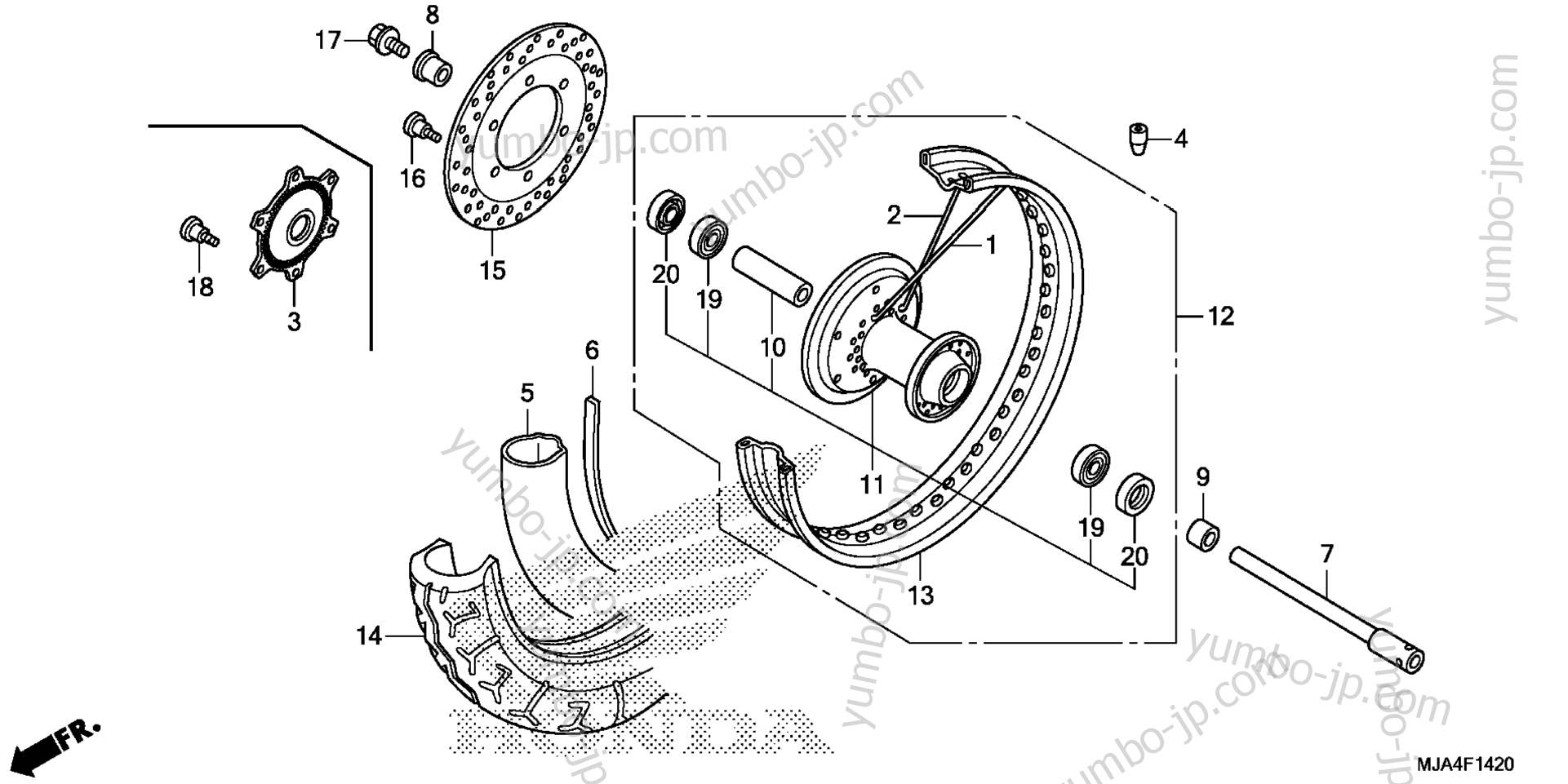 FRONT WHEEL (1) for motorcycles HONDA VT750C2B AC 2012 year