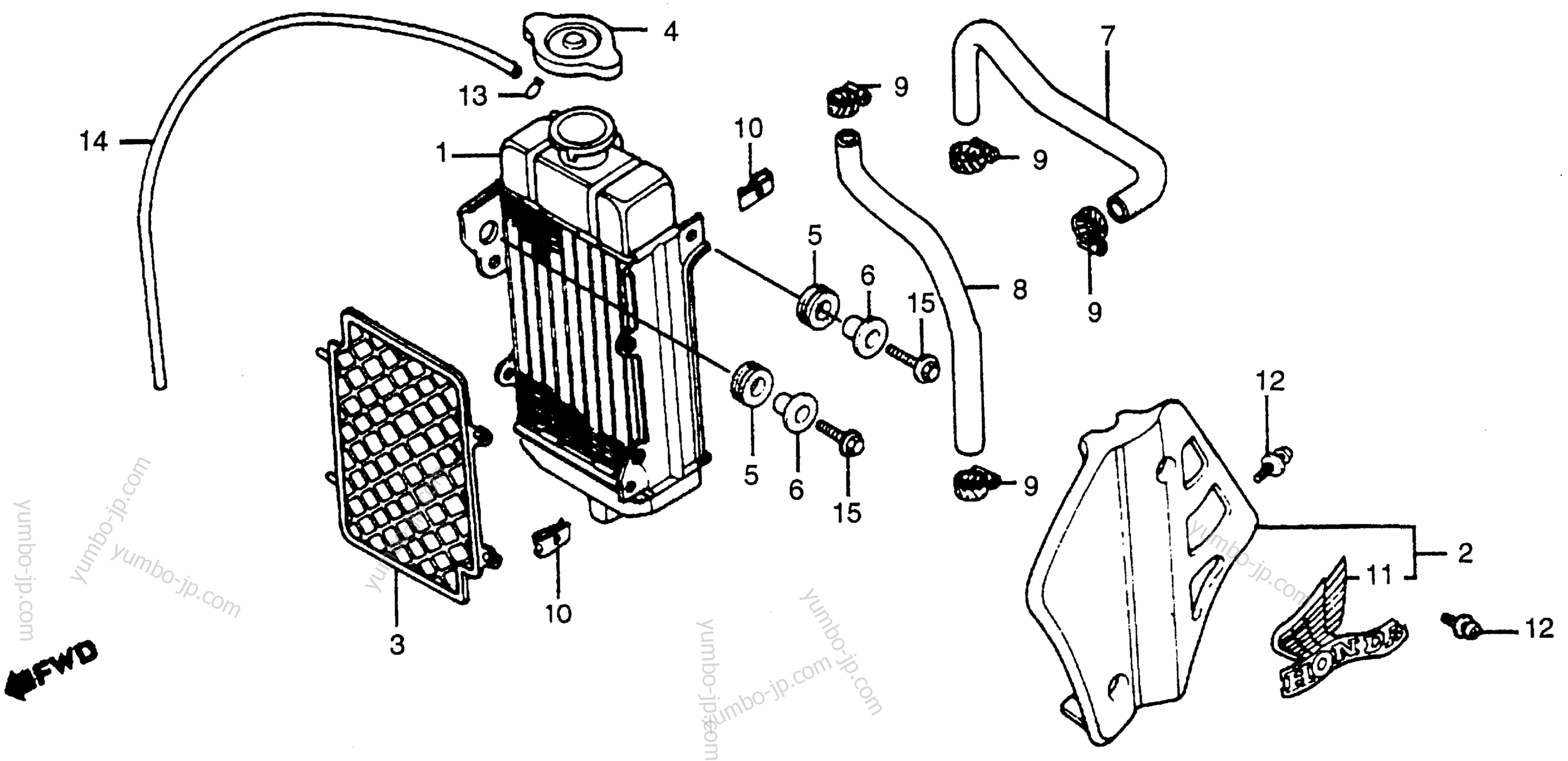 RADIATOR for motorcycles HONDA CR80R A 1984 year