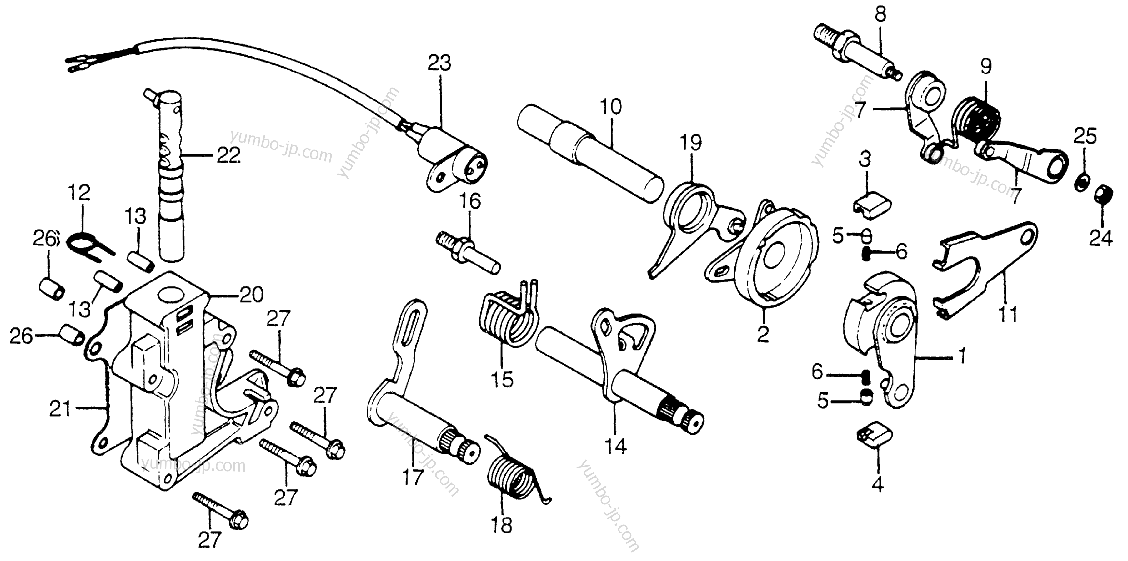 GEARSHIFT SPINDLE / VALVE BODY for motorcycles HONDA CB750A A 1978 year