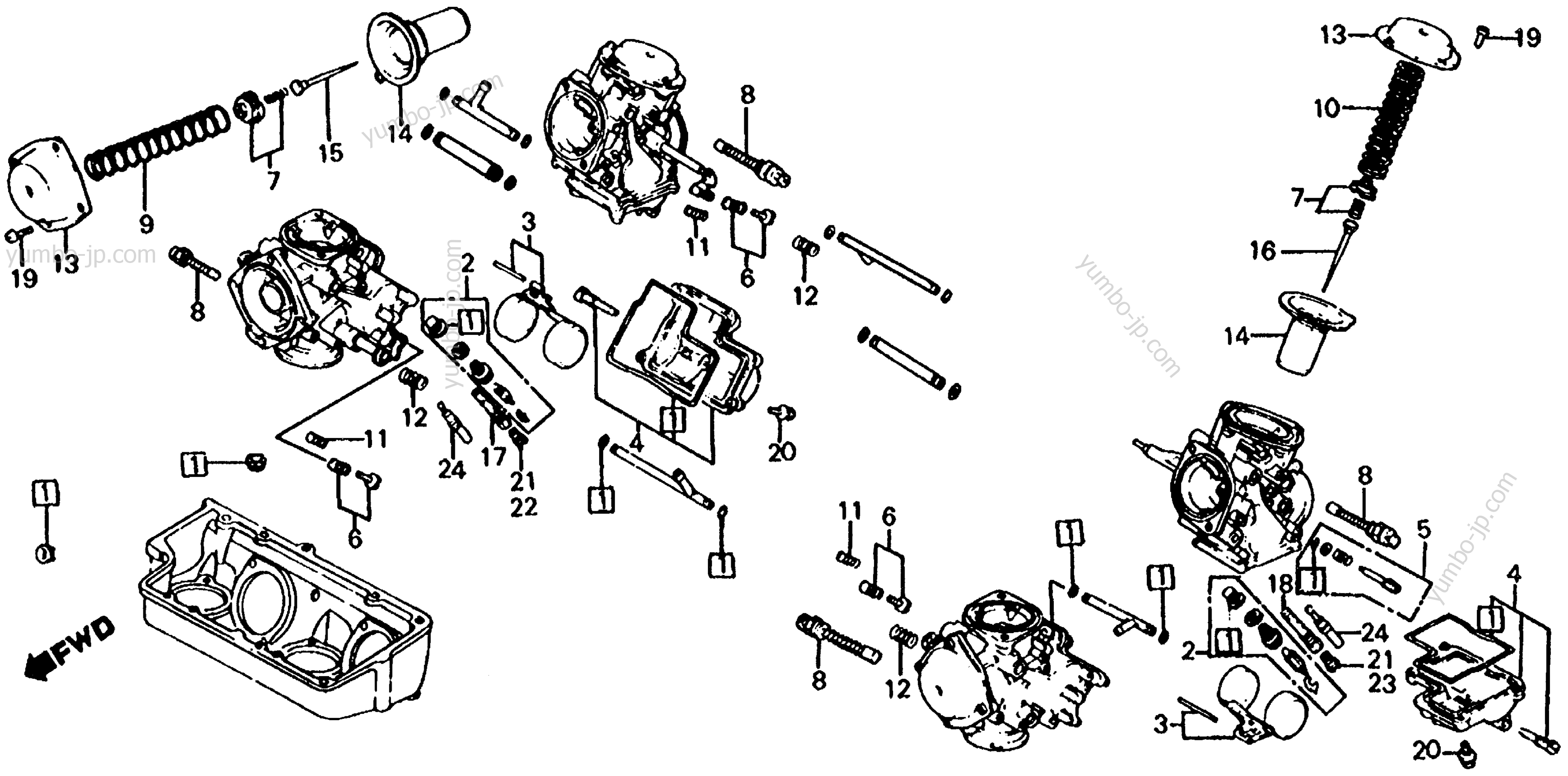 CARBURETOR (COMPONENT PARTS) для мотоциклов HONDA VF750S A 1982 г.