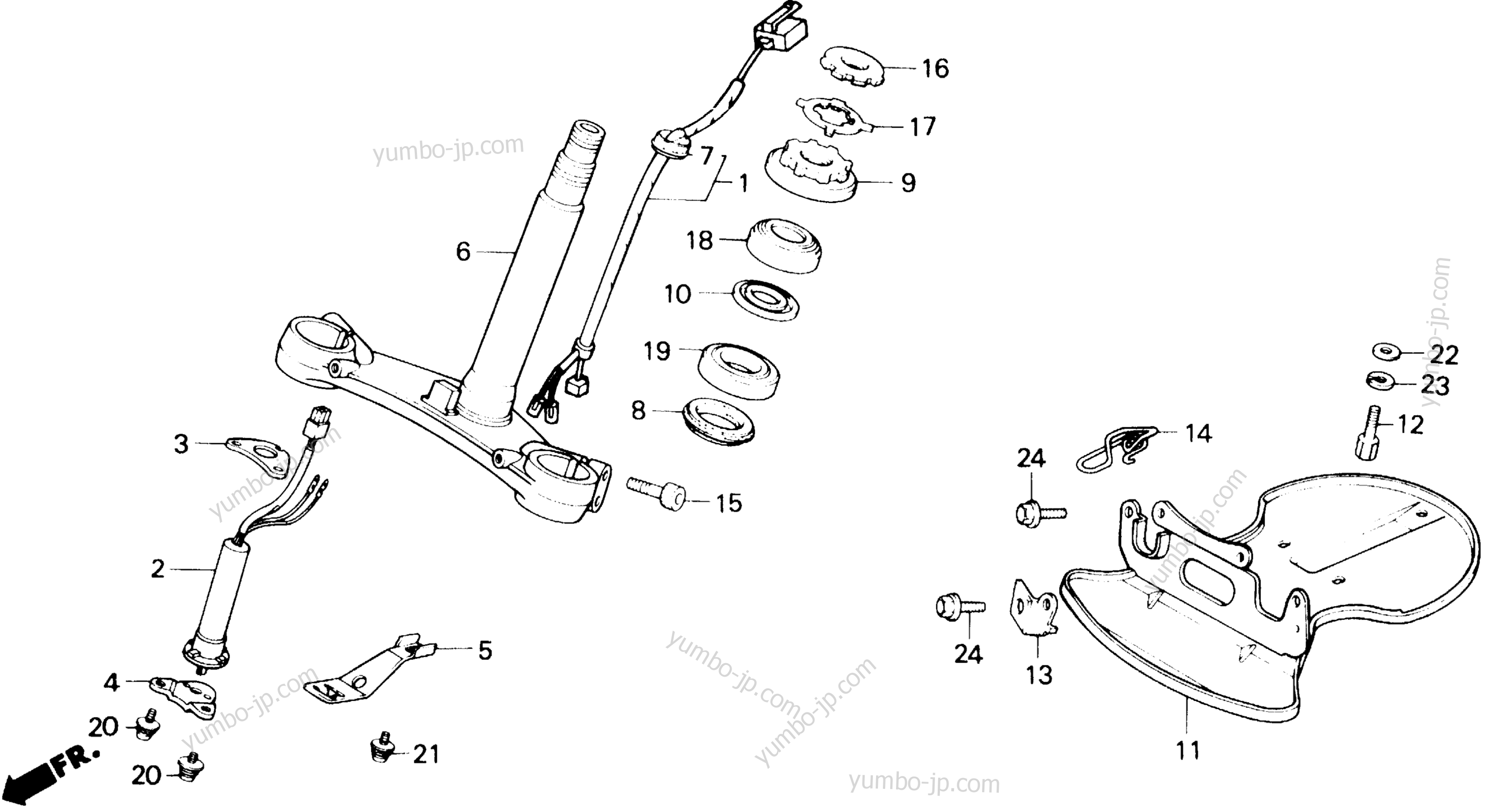STEERING STEM for motorcycles HONDA GL1200A A 1986 year