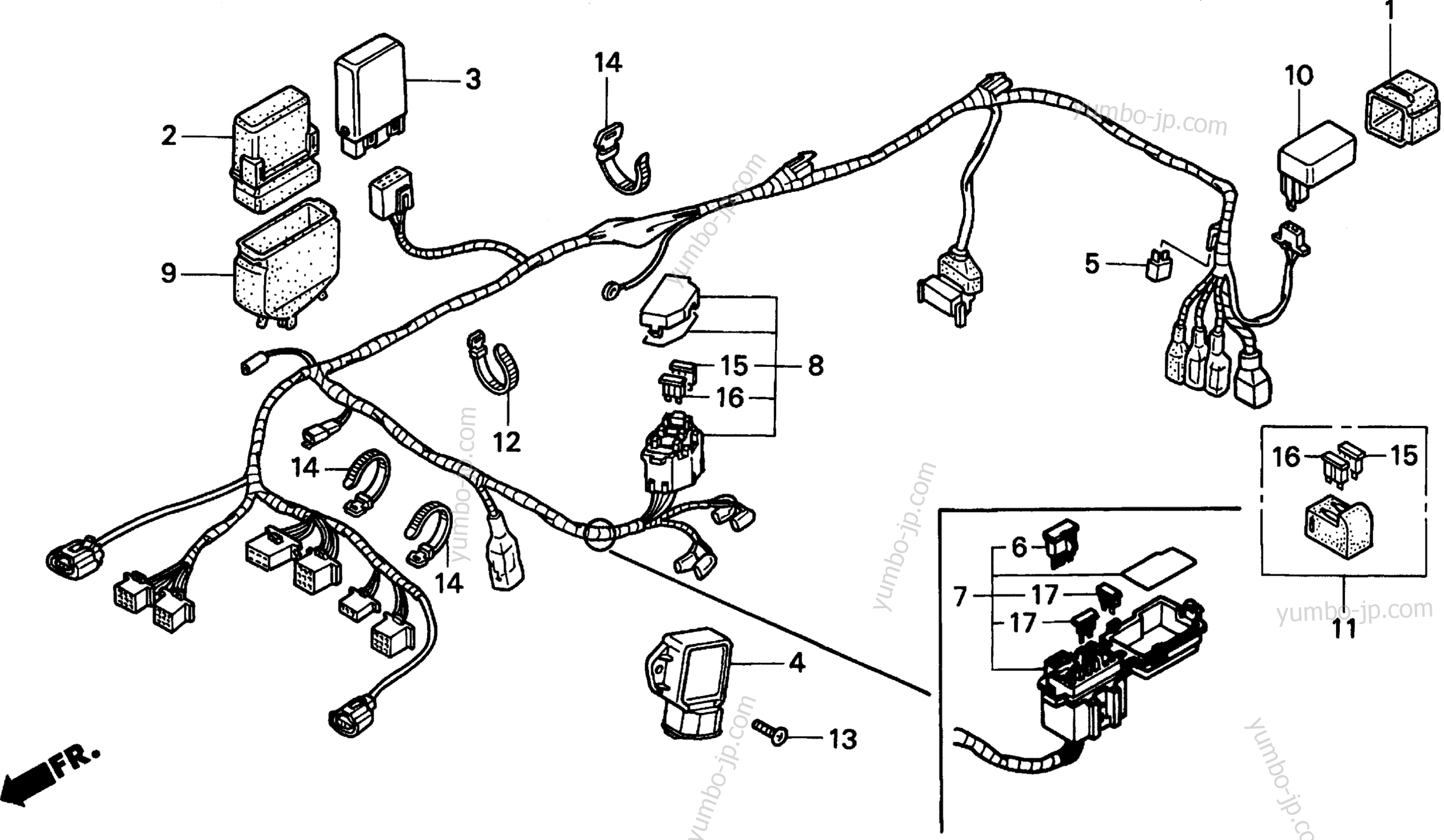 WIRE HARNESS for motorcycles HONDA PC800 A 1996 year