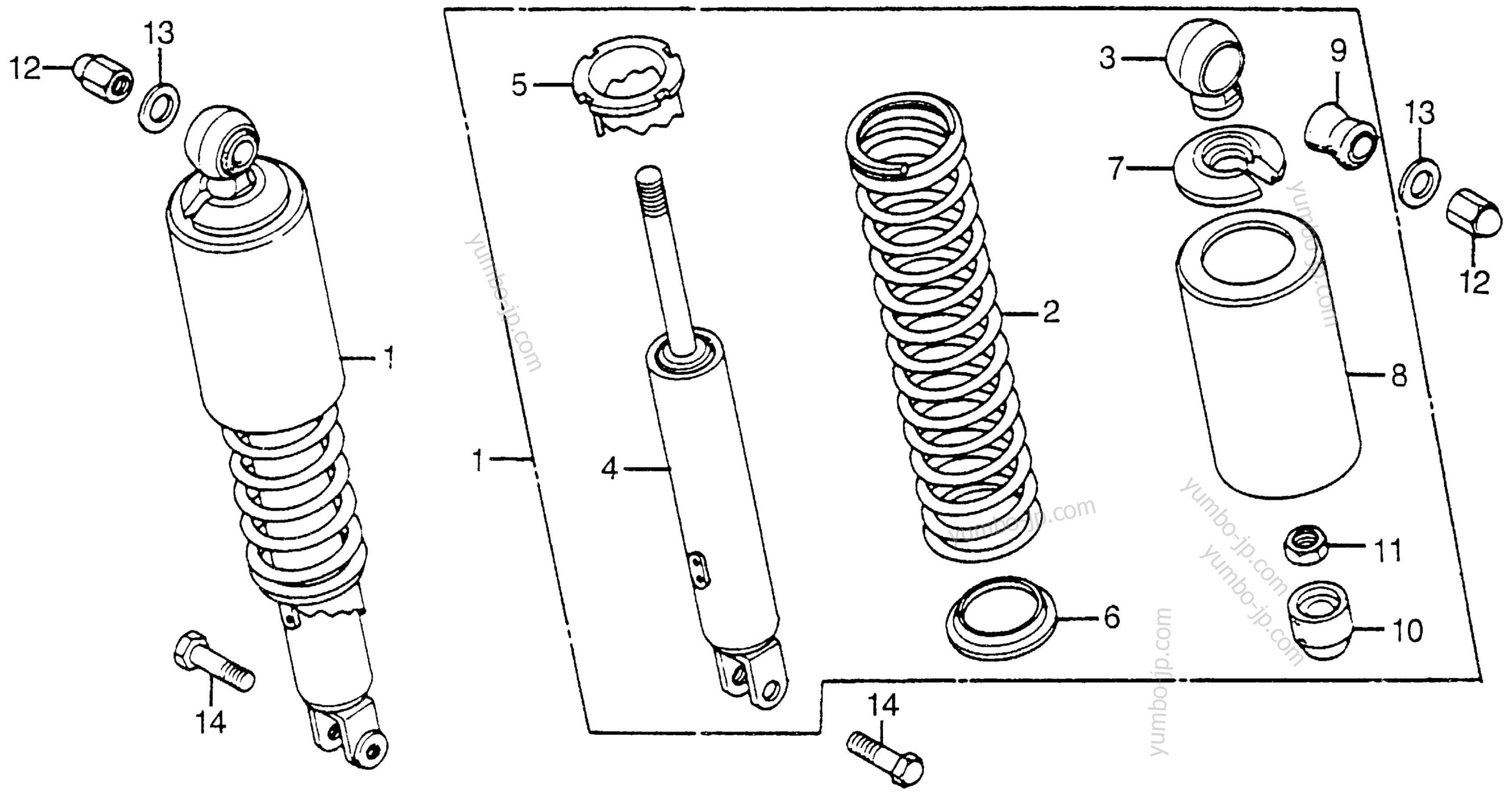 REAR SHOCK ABSORBER для мотоциклов HONDA CB750A A 1978 г.