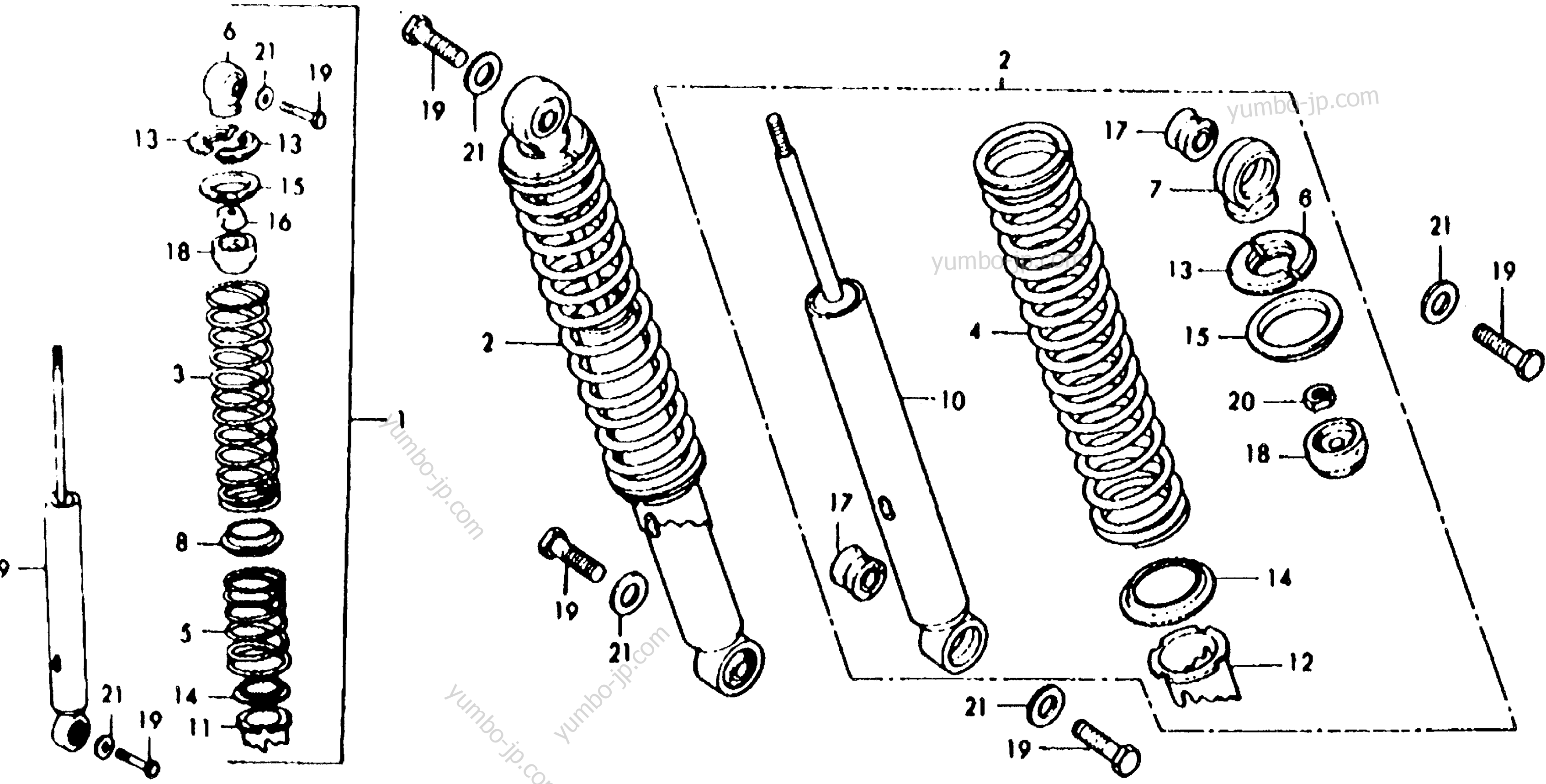 REAR SHOCK ABSORBER for motorcycles HONDA XL125 A 1977 year