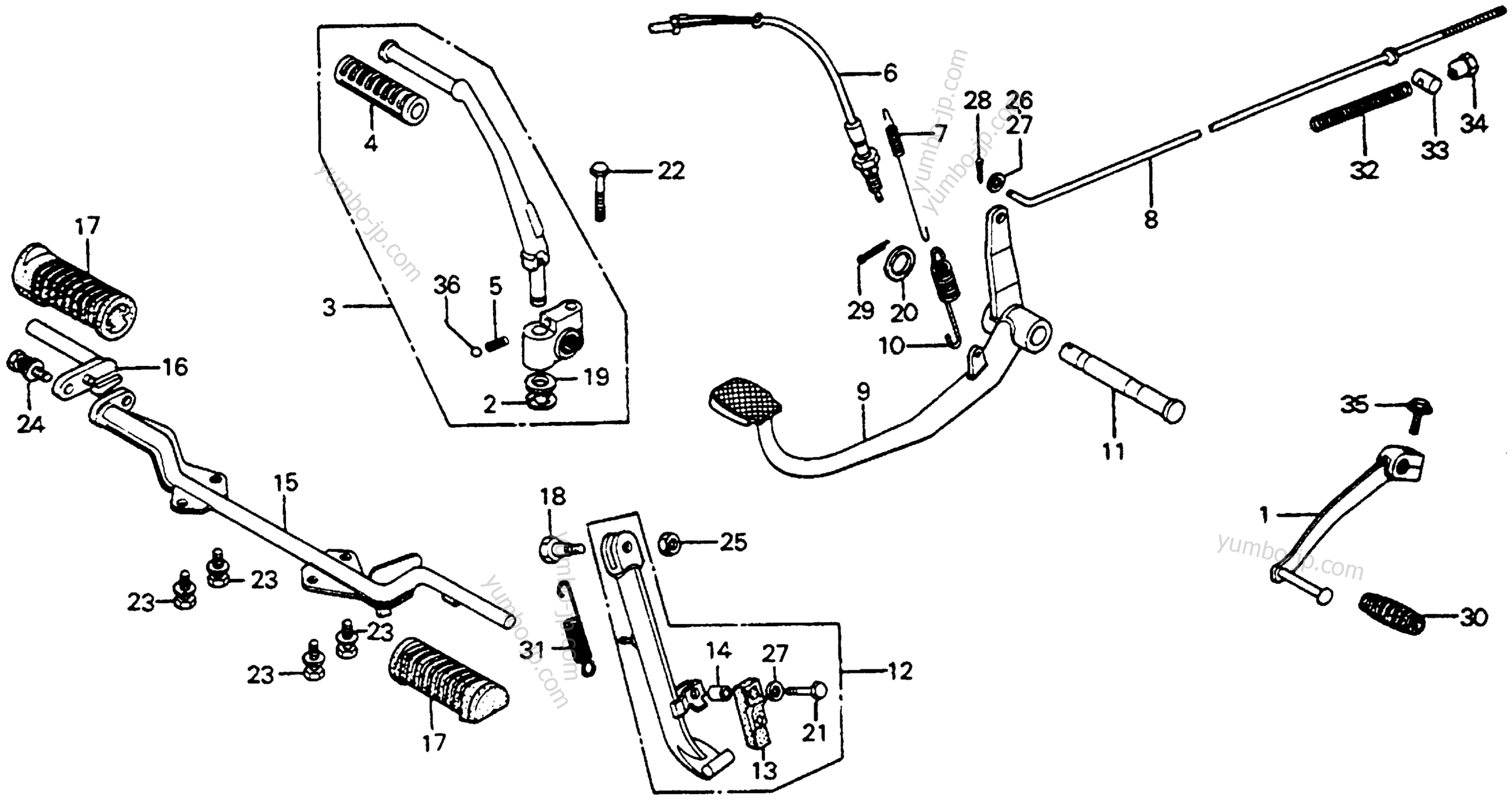 PEDAL / KICK ARM / STAND for motorcycles HONDA CB125S A 1979 year