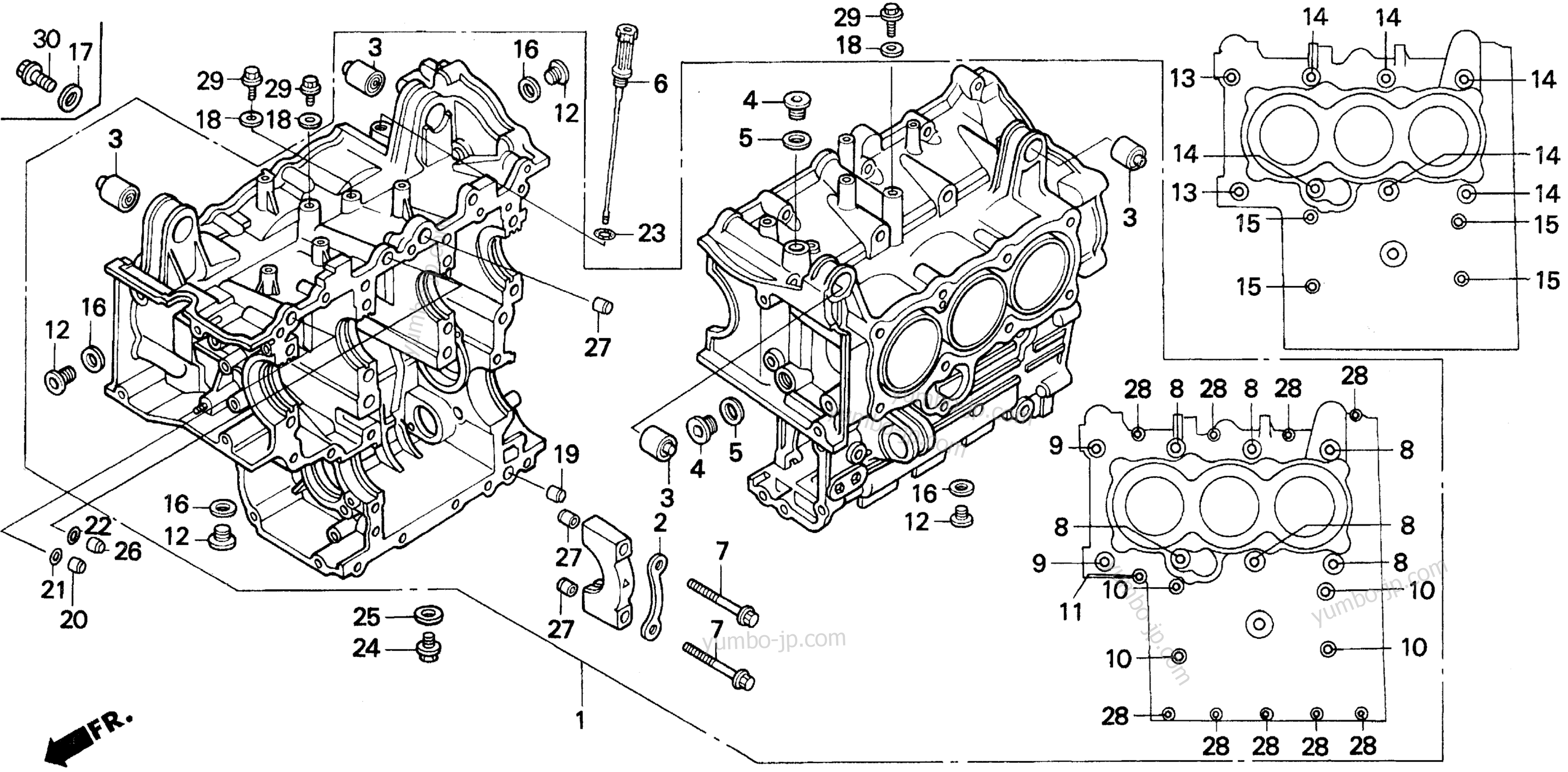 CYLINDER BLOCK for motorcycles HONDA GL1500SE A 1998 year