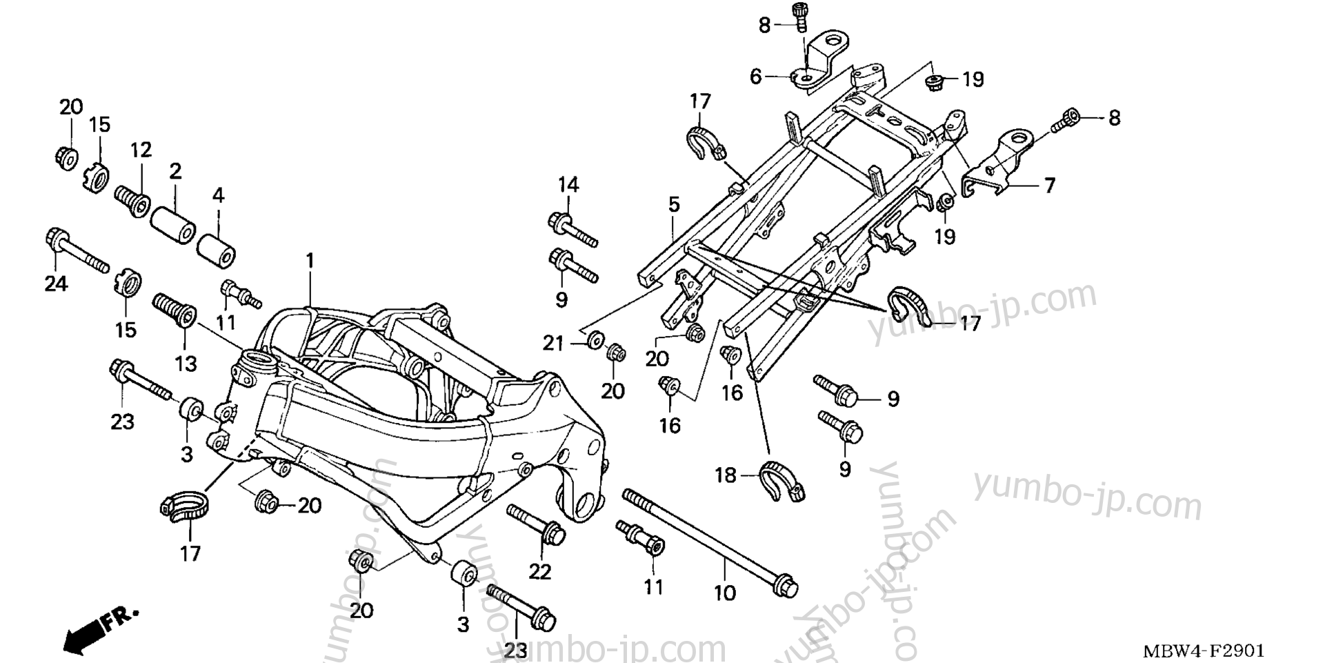 FRAME ('04-'06) for motorcycles HONDA CBR600F4 AC 2006 year