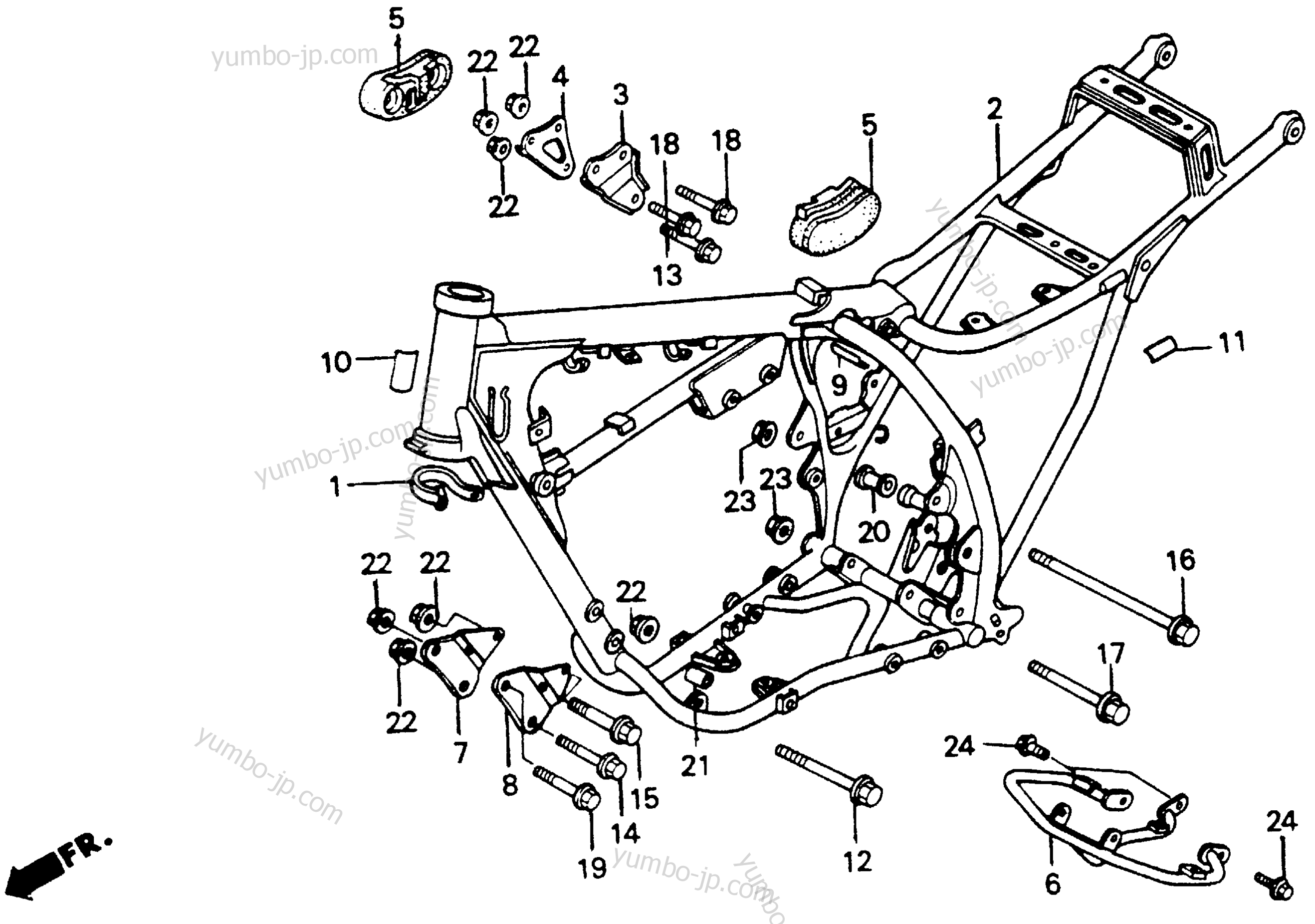 FRAME for motorcycles HONDA XR200R A 1986 year