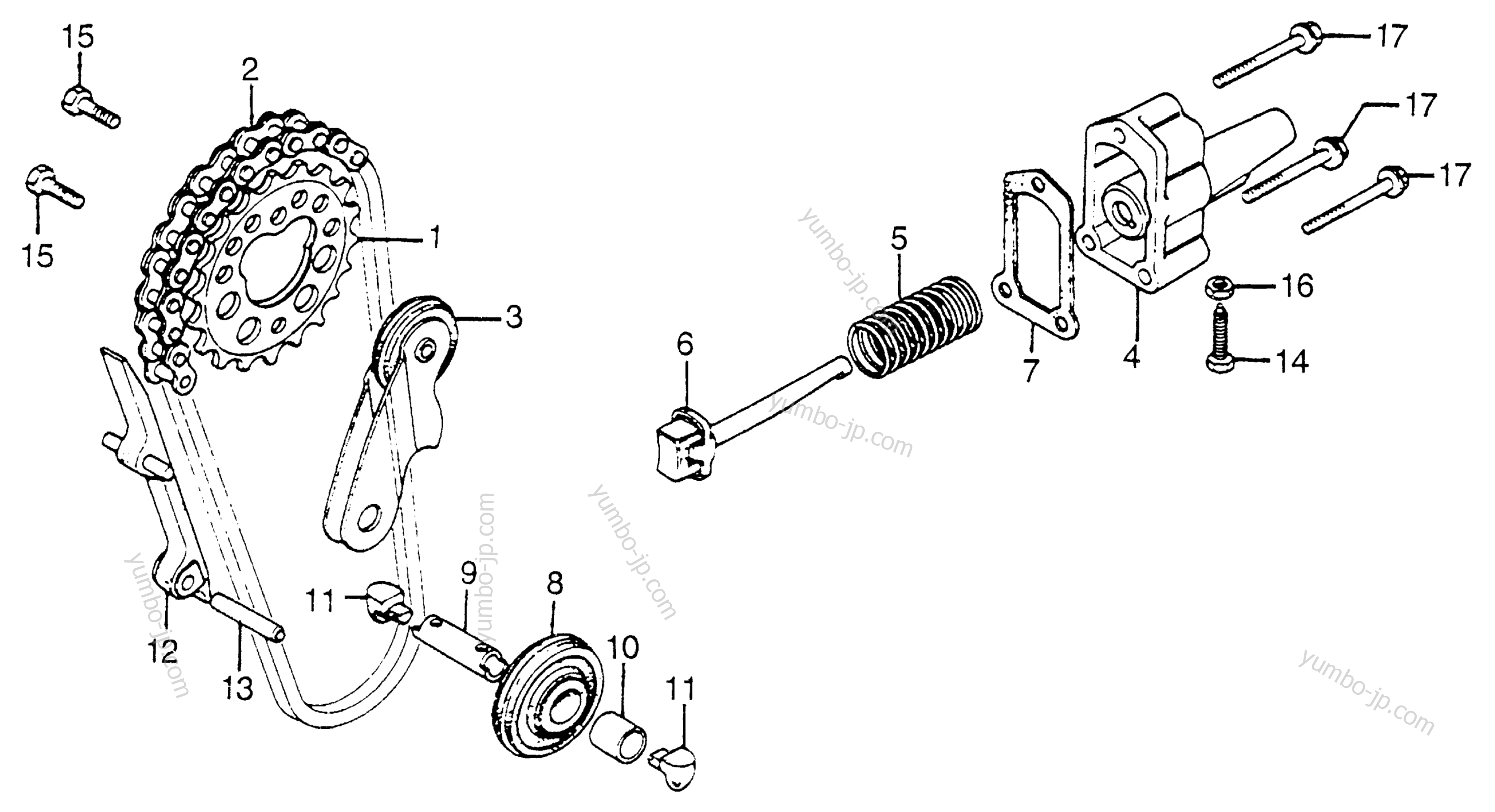 CAM CHAIN / TENSIONER for motorcycles HONDA CB750A A 1978 year