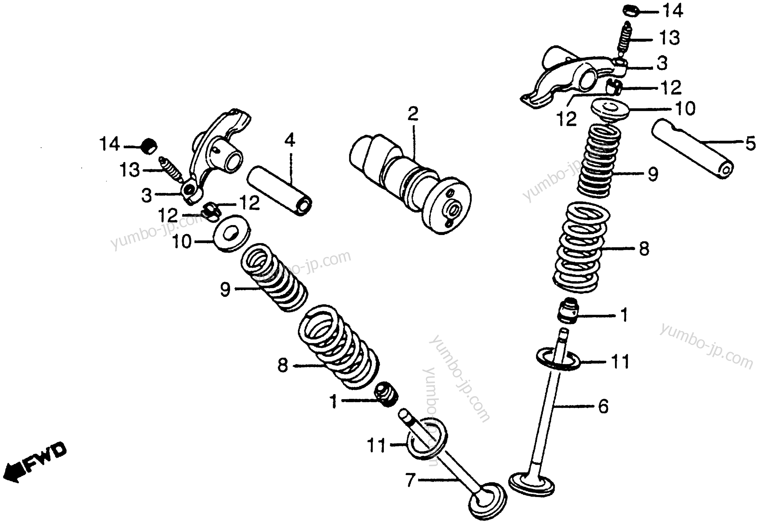 CAMSHAFT / VALVE for motorcycles HONDA XR80 A 1979 year
