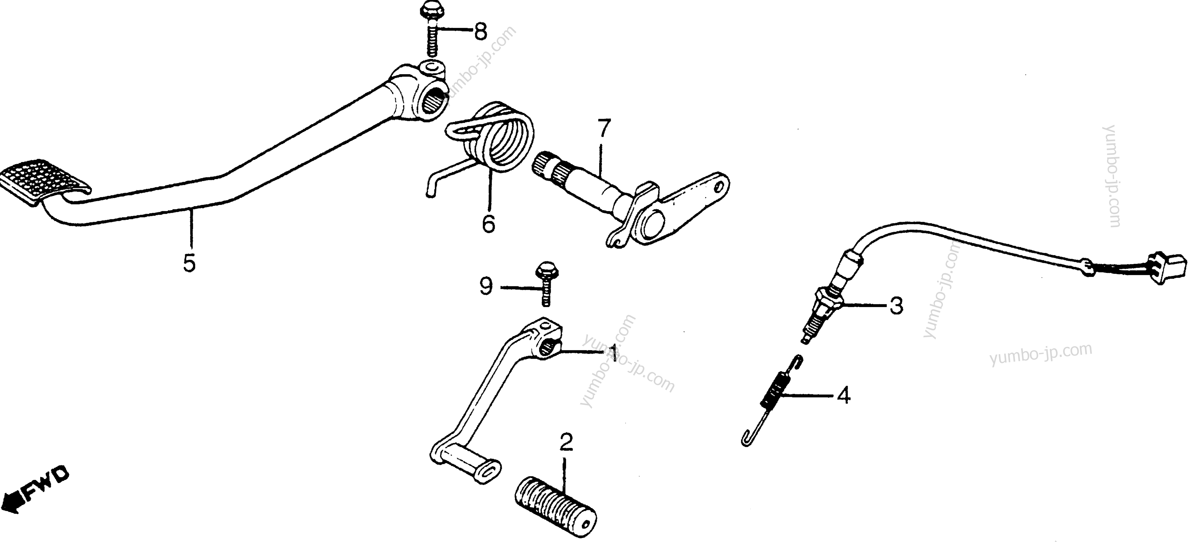 BRAKE PEDAL / GEARSHIFT PEDAL for motorcycles HONDA CB1100F A 1983 year