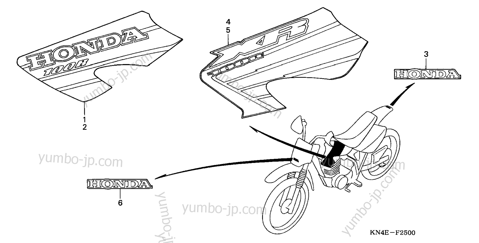 MARK ('01-'02) for motorcycles HONDA XR100R A 2001 year