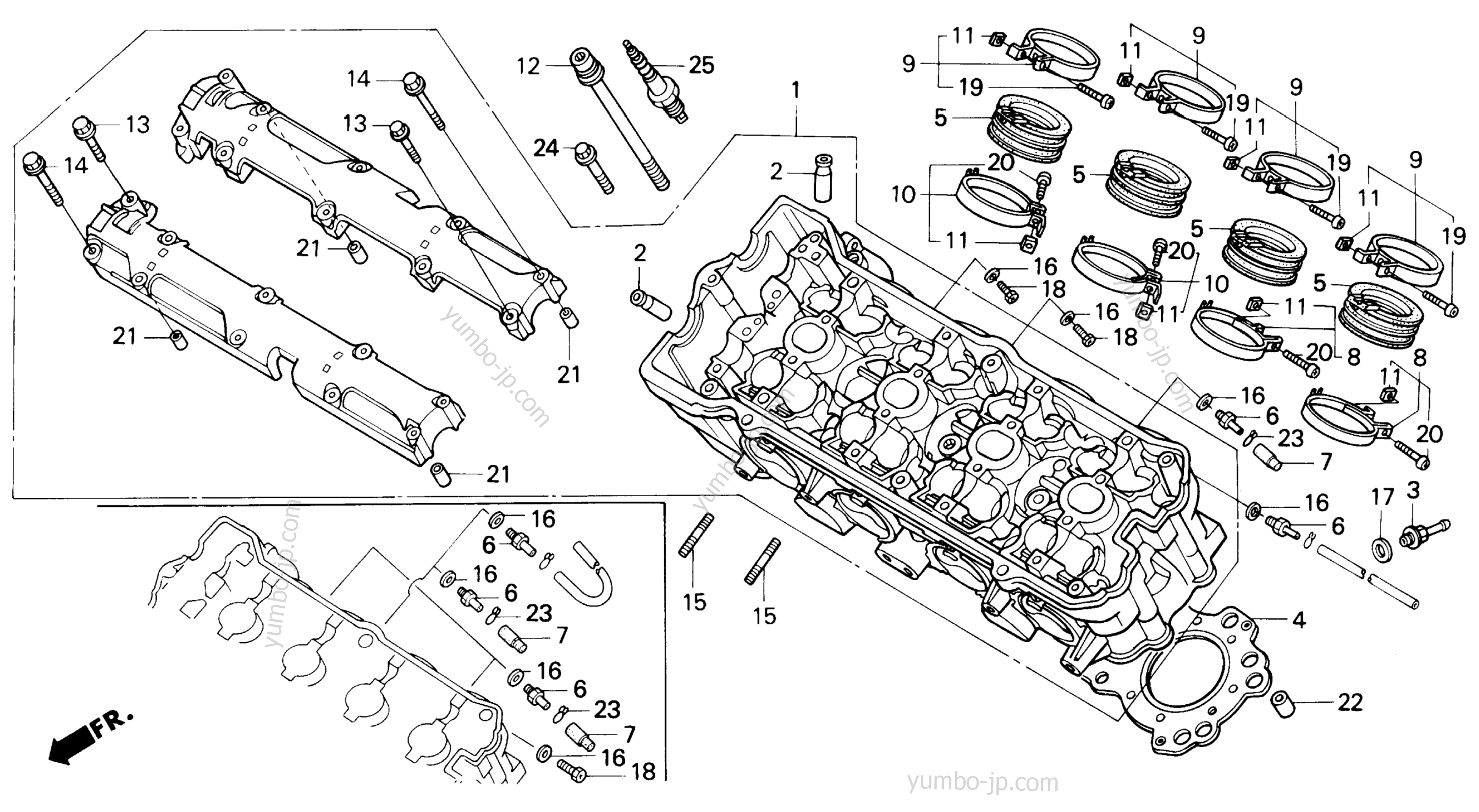 CYLINDER HEAD for motorcycles HONDA CBR600F2 A 1993 year