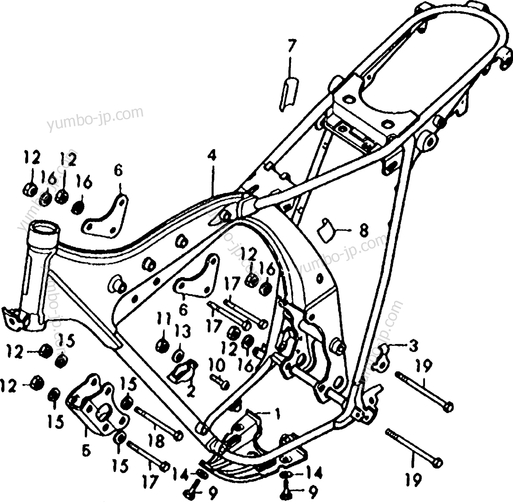 FRAME for motorcycles HONDA XL125 A 1977 year