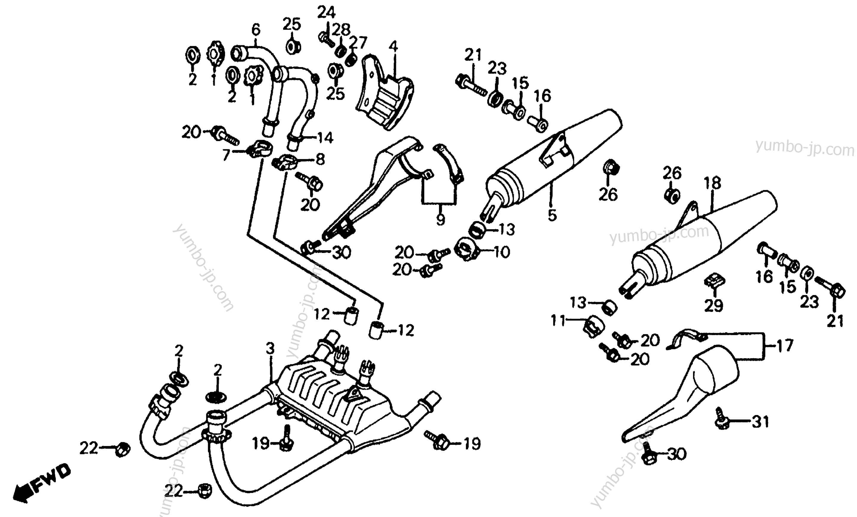 MUFFLER для мотоциклов HONDA VF700C AC 1985 г.