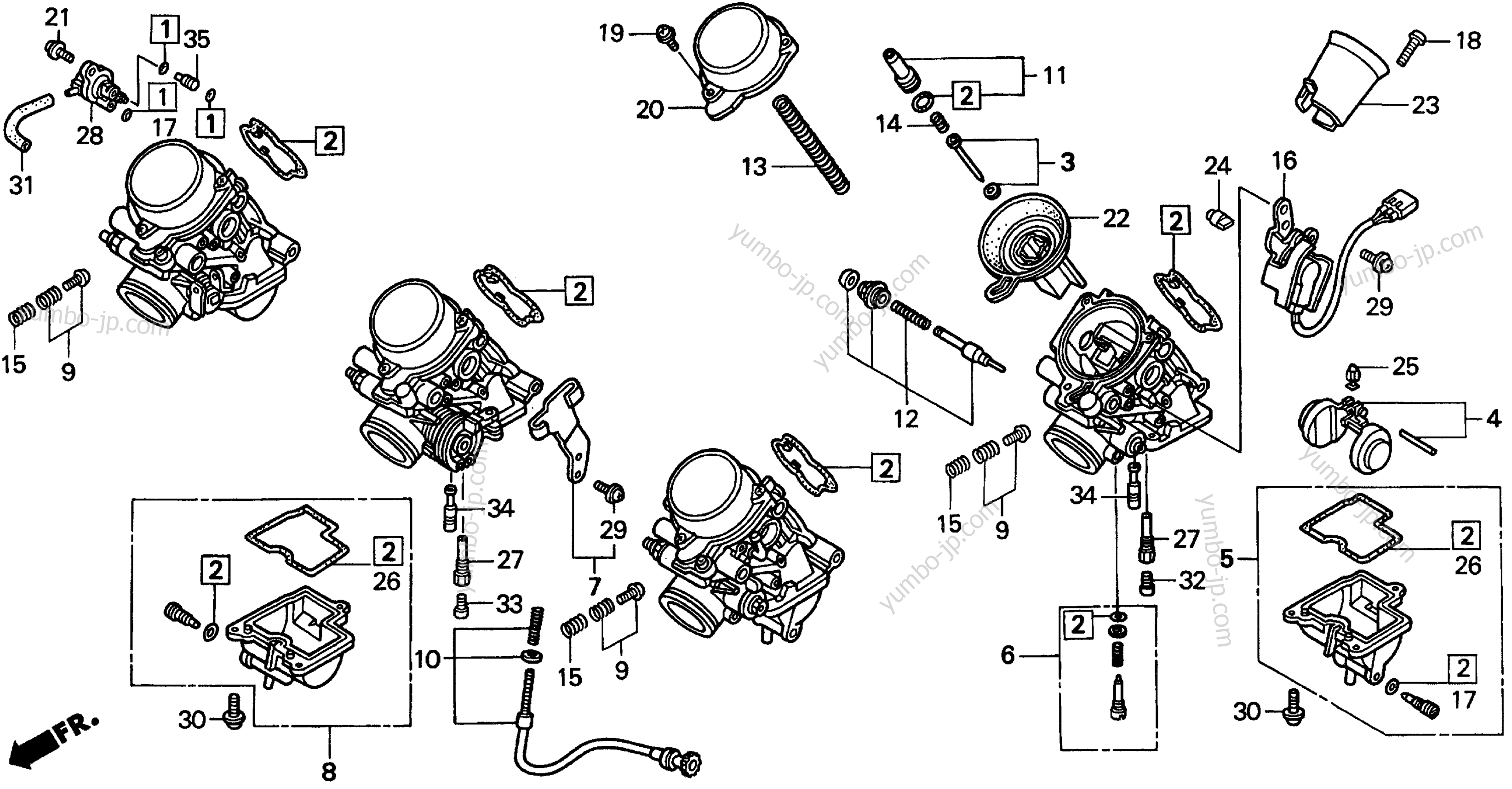 CARBURETOR COMPONENTS для мотоциклов HONDA CBR600F3 A 1997 г.