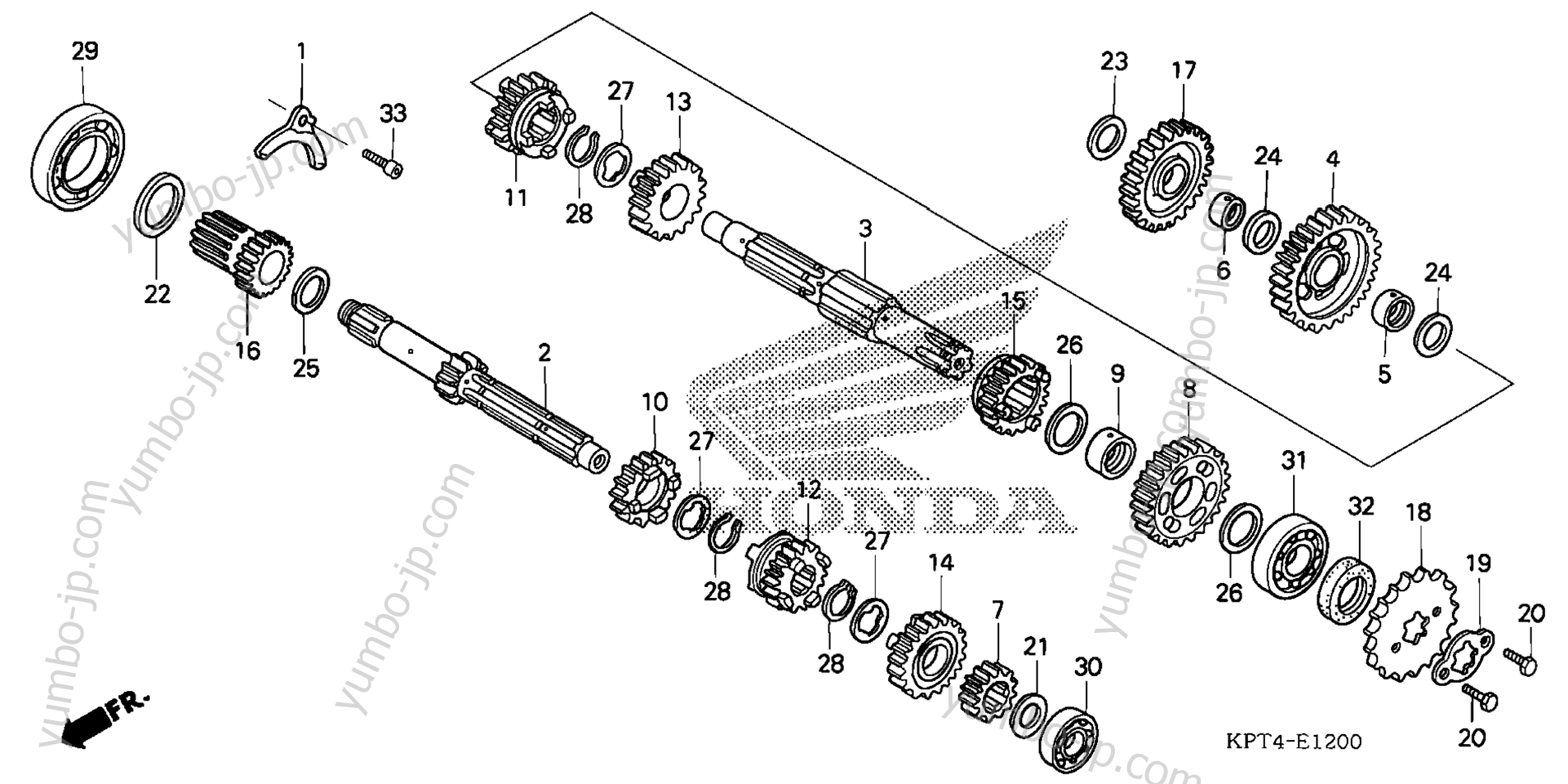 TRANSMISSION (1) for motorcycles HONDA CRF150F A 2004 year