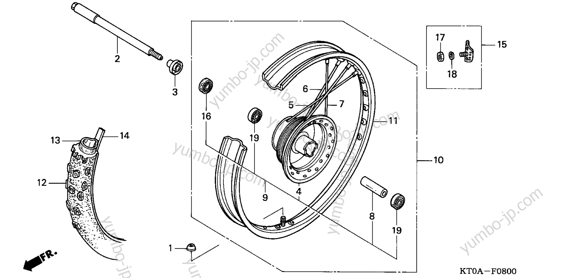 FRONT WHEEL для мотоциклов HONDA XR200R AC 2002 г.