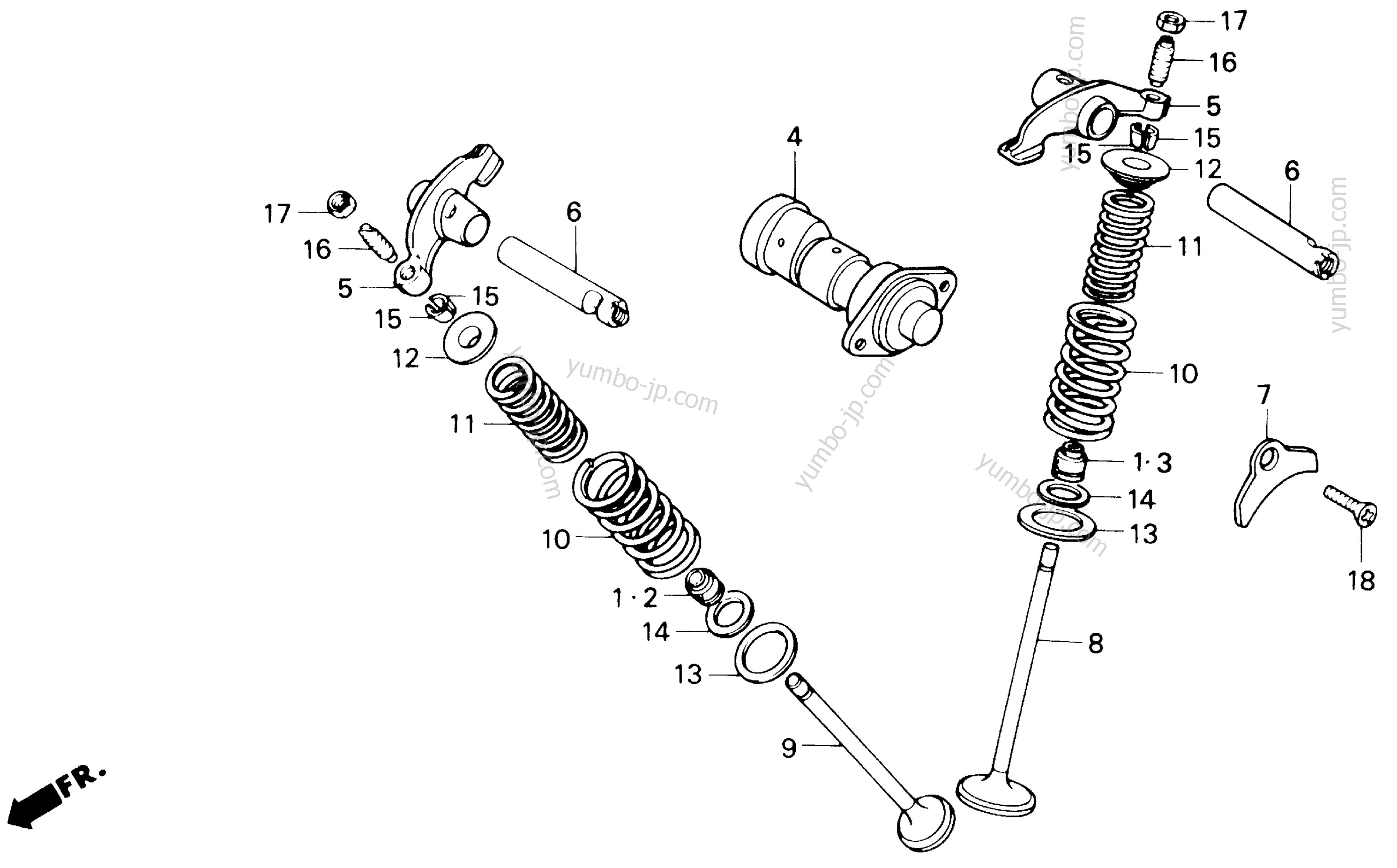 CAMSHAFT for motorcycles HONDA NX125 A 1988 year