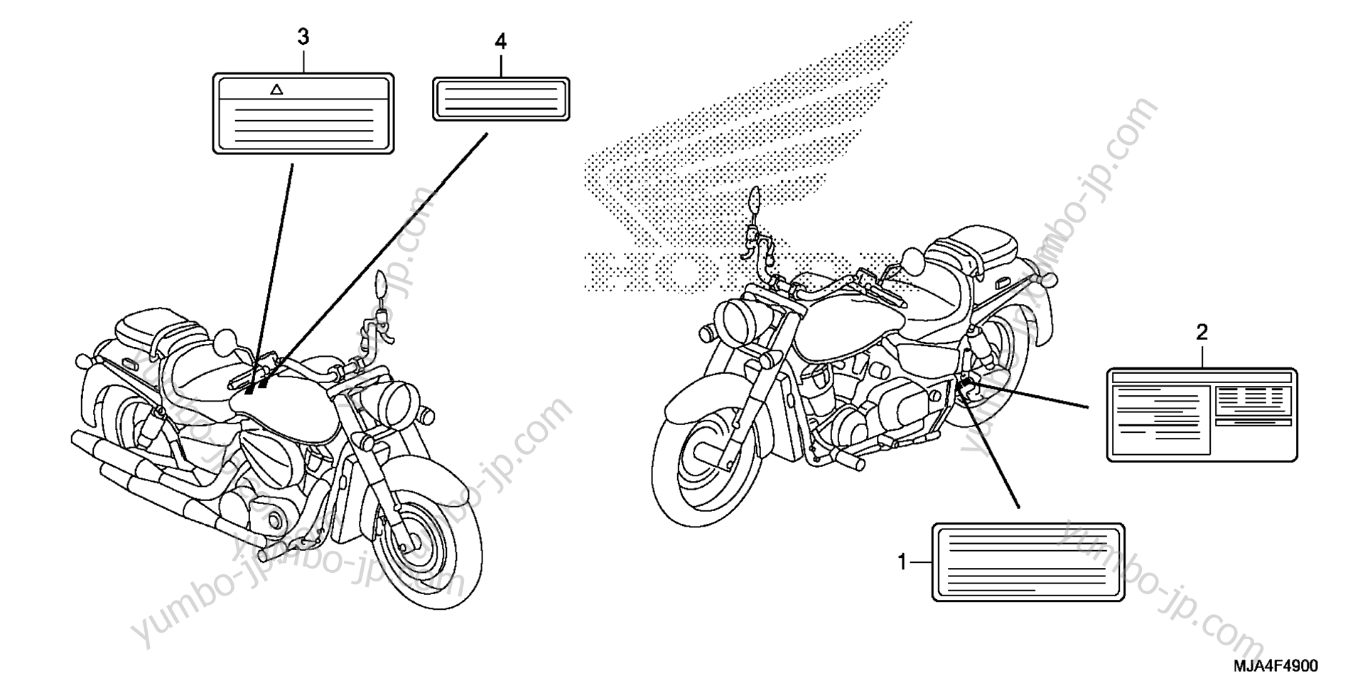 CAUTION LABEL (1) для мотоциклов HONDA VT750C2 AC 2012 г.