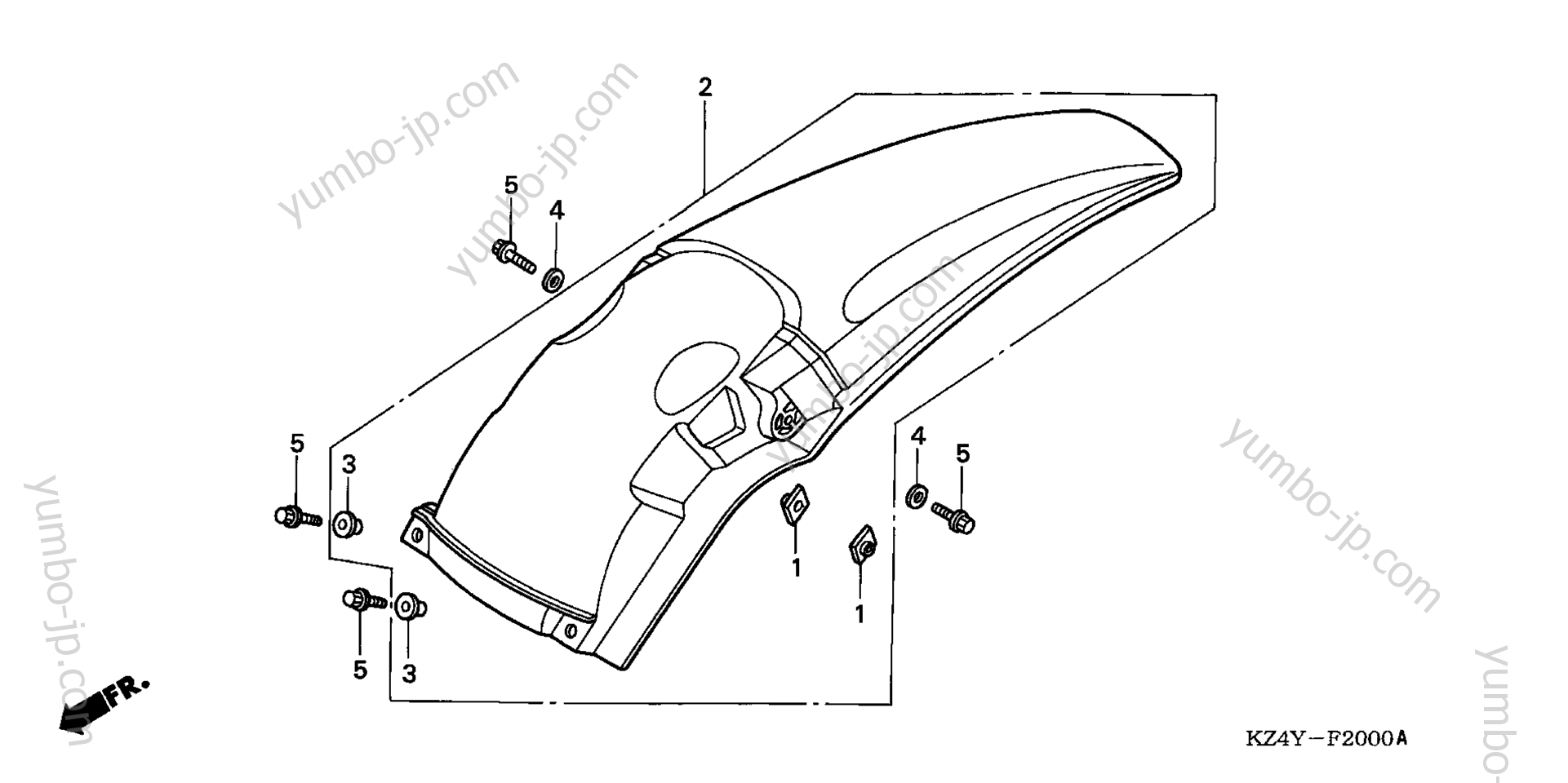 REAR FENDER для мотоциклов HONDA CR125R A 2000 г.