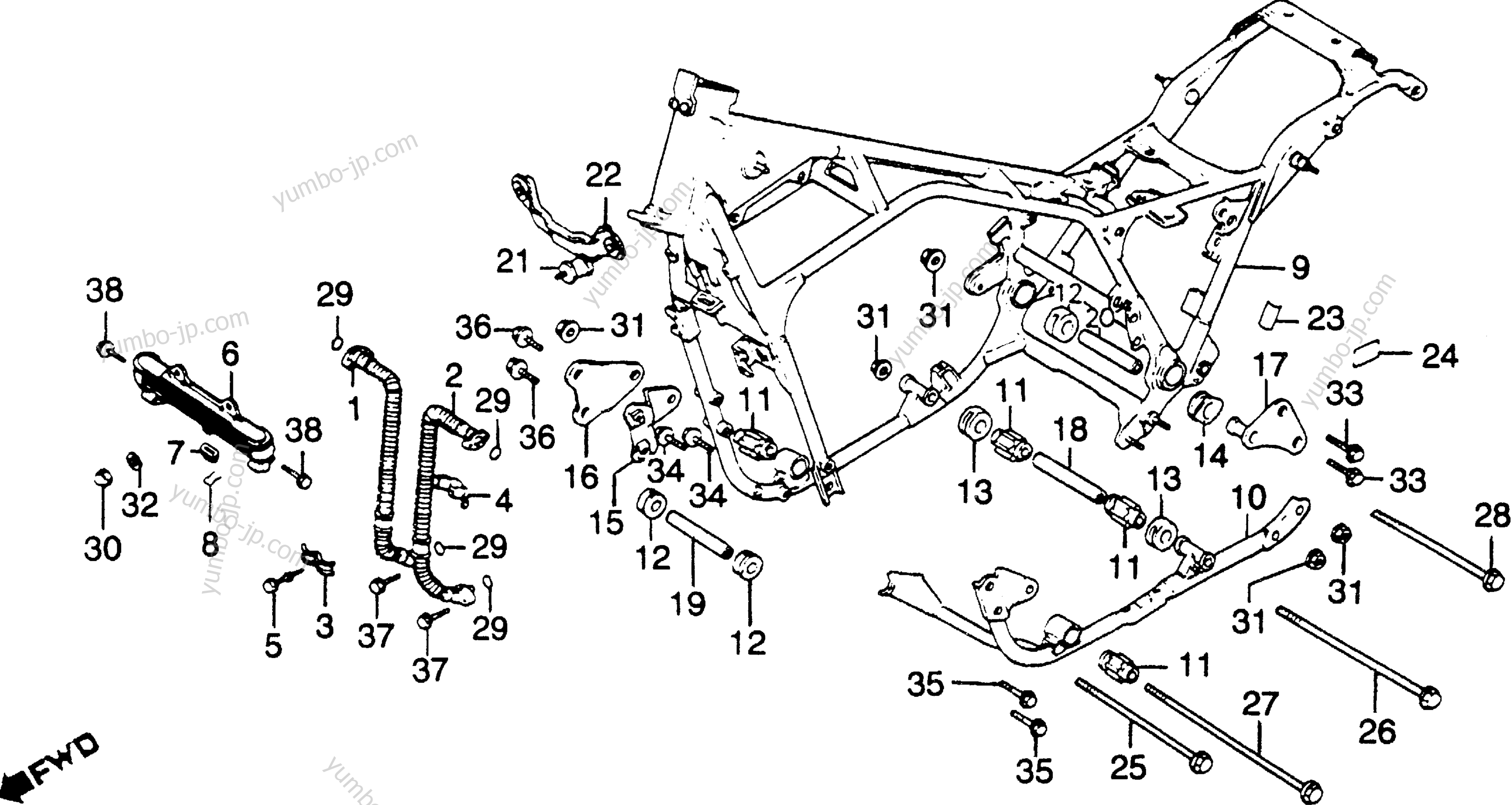 FRAME / OIL COOLER для мотоциклов HONDA CB900C A 1982 г.