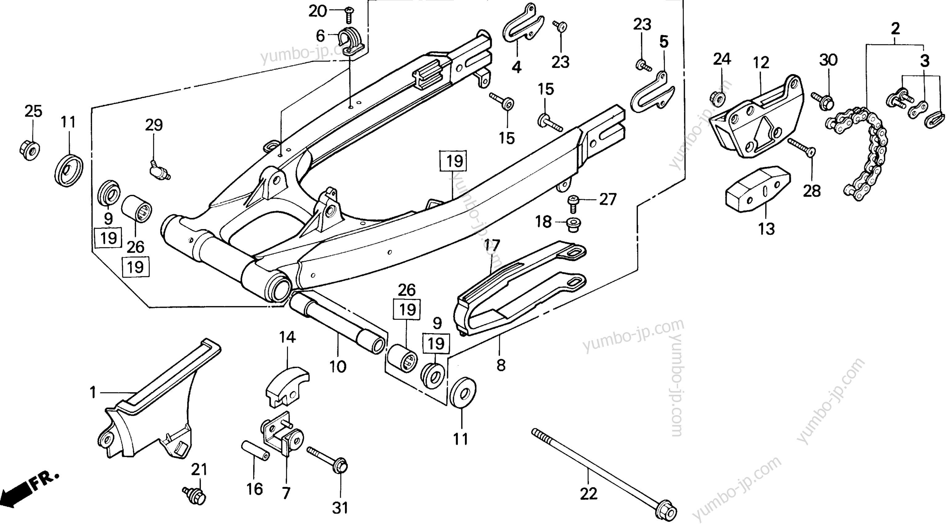 SWINGARM for motorcycles HONDA XR250R A 1993 year