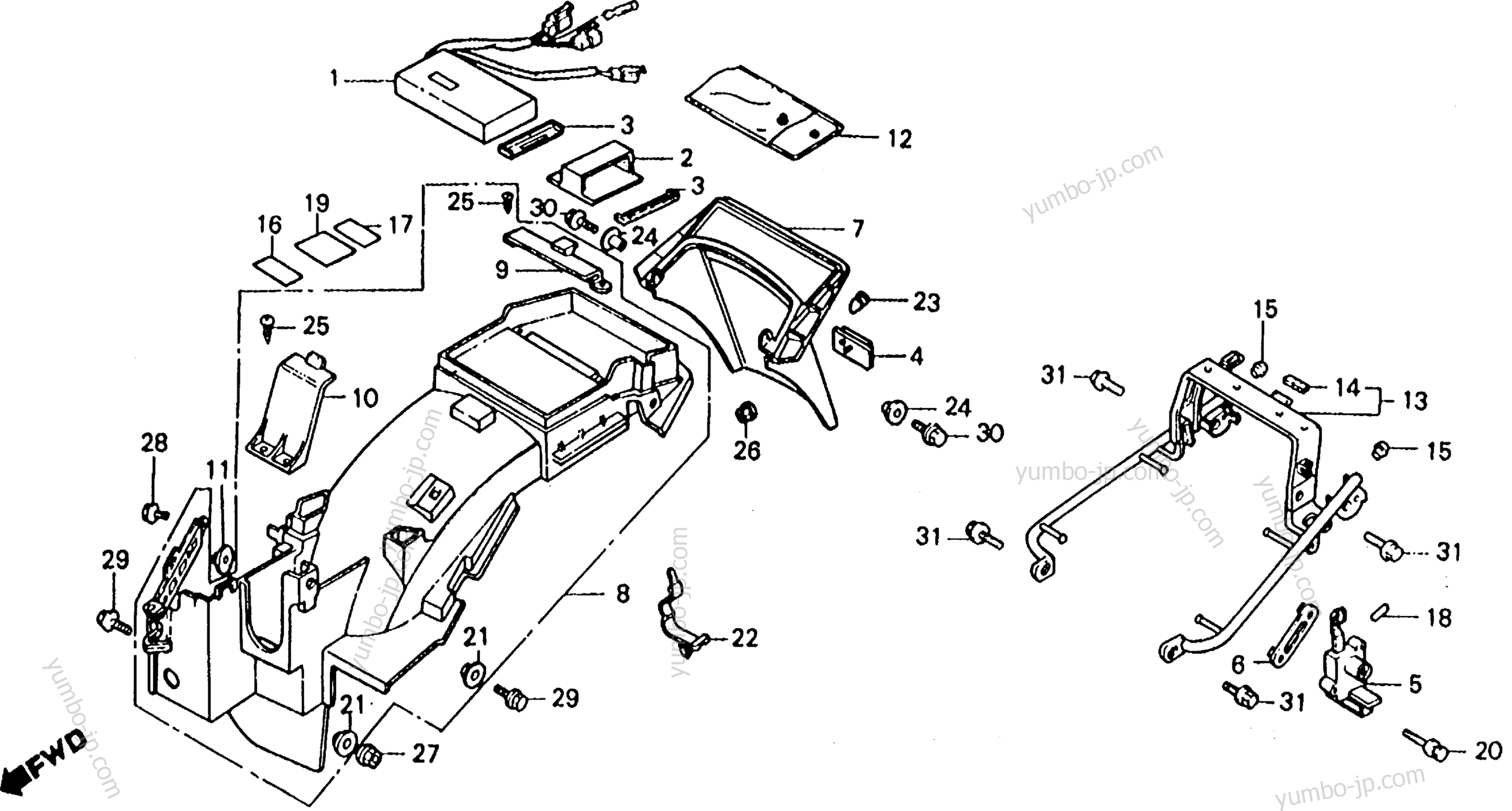 REAR FENDER / SPARK UNIT для мотоциклов HONDA VFR750F A 1986 г.