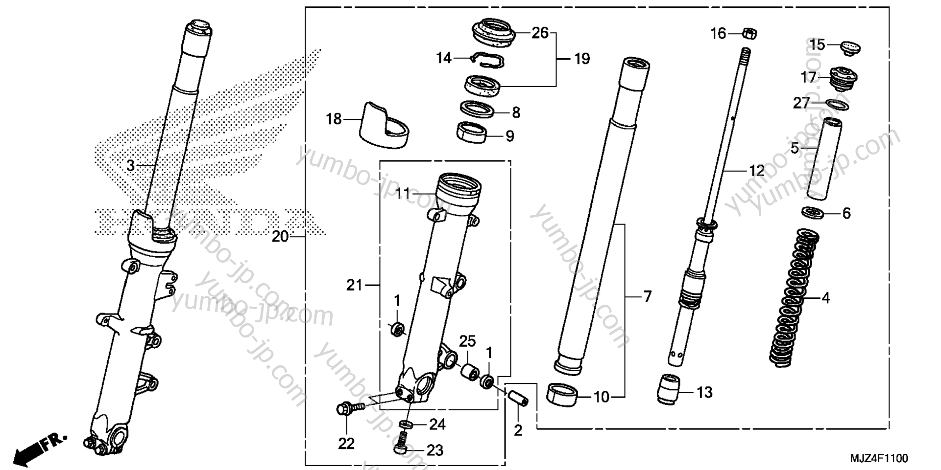 FRONT FORK для мотоциклов HONDA ST1300PA AC 2015 г.