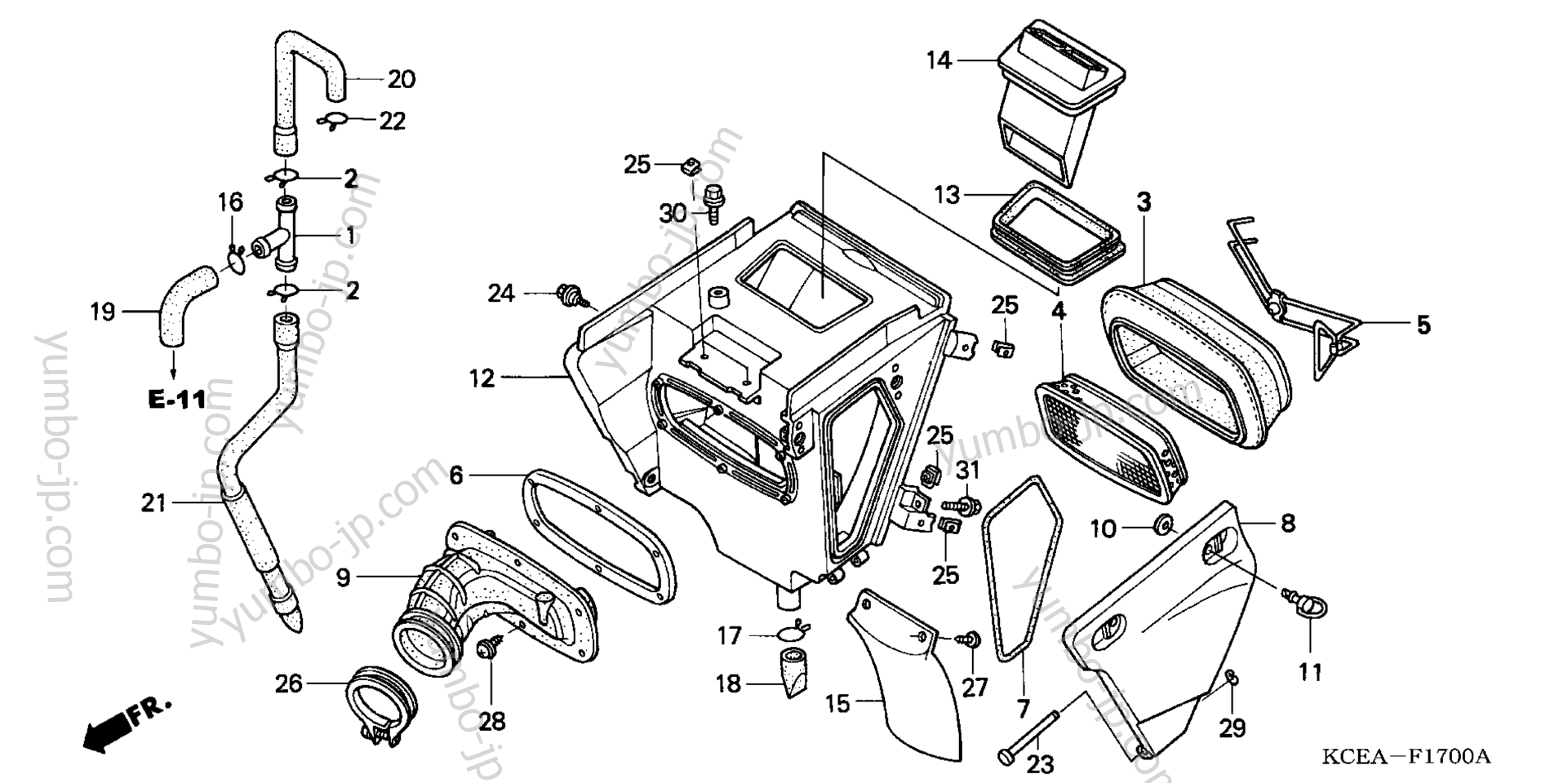 AIR CLEANER (A) для мотоциклов HONDA XR250R A/A 2004 г.