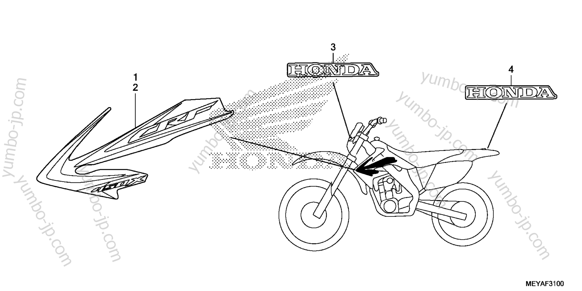MARK для мотоциклов HONDA CRF450X AC 2014 г.