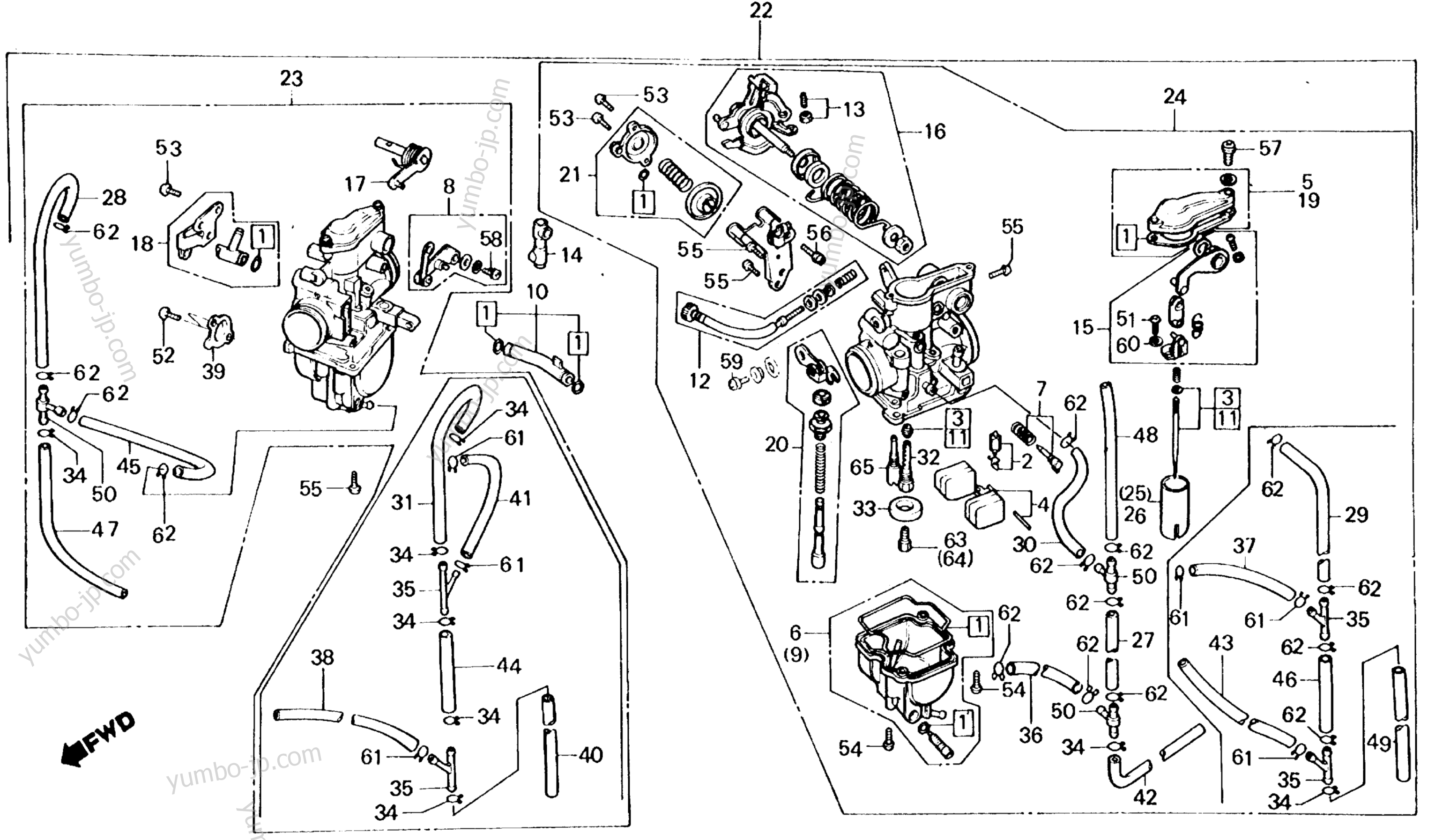 Карбюратор для мотоциклов HONDA XL250R A 1987 г.