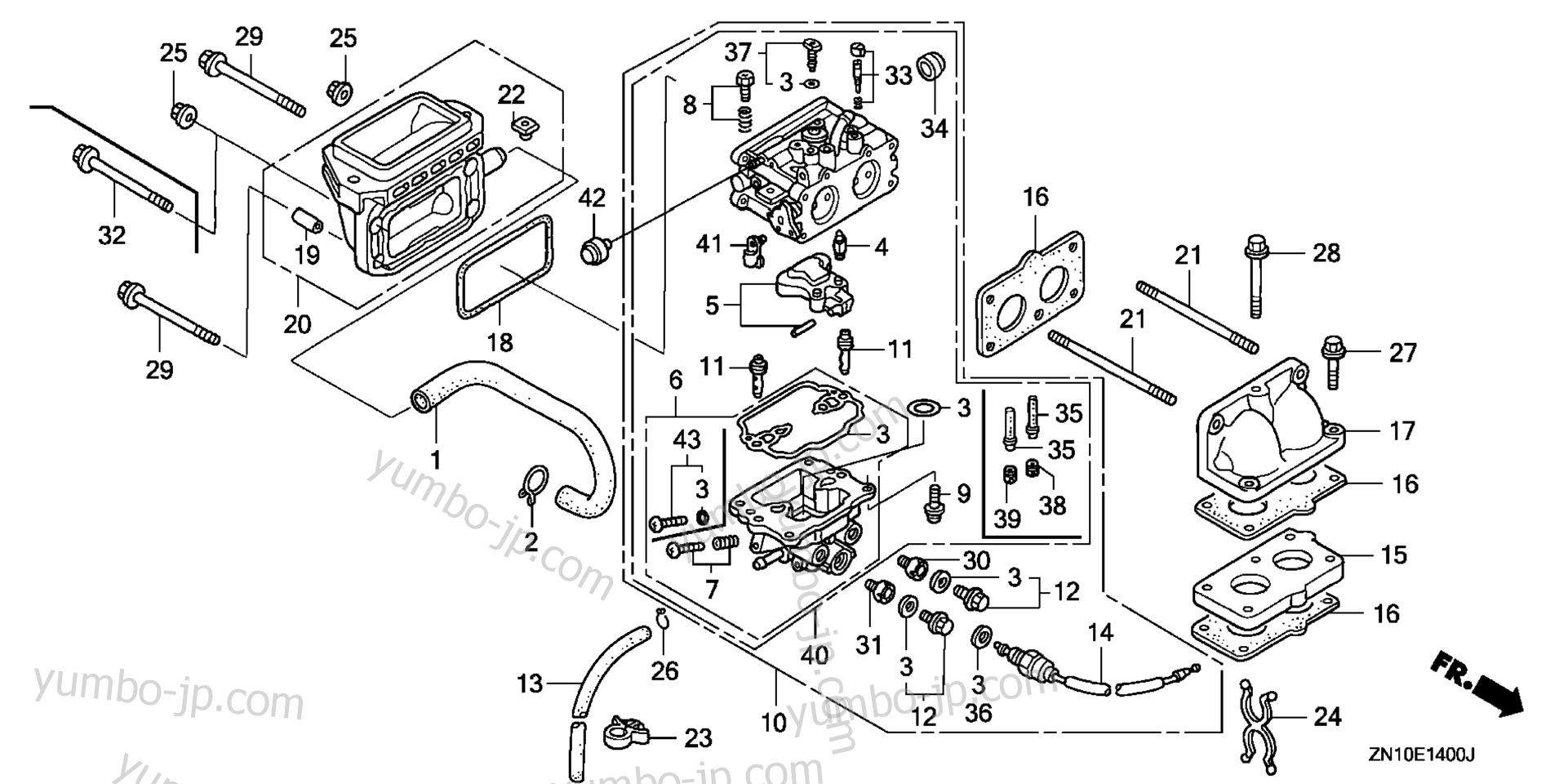 CARBURETOR (1) for multi purpose engines HONDA GX670 TXF7/A 