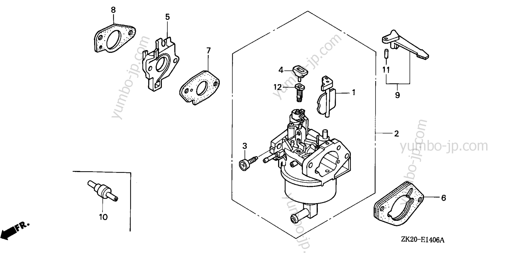 CARBURETOR (7) for multi purpose engines HONDA GX240K1 VXP 