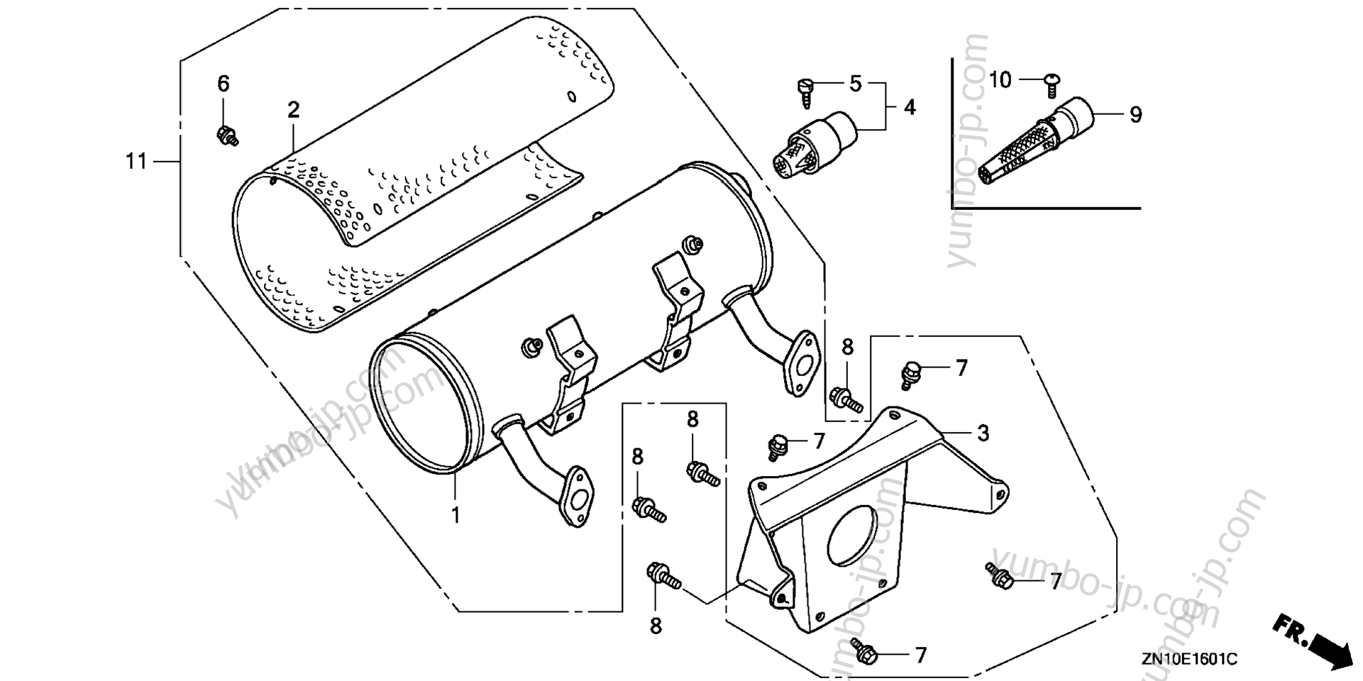 MUFFLER (HIGH-L.) для двигателей HONDA GX670 TAF/A 