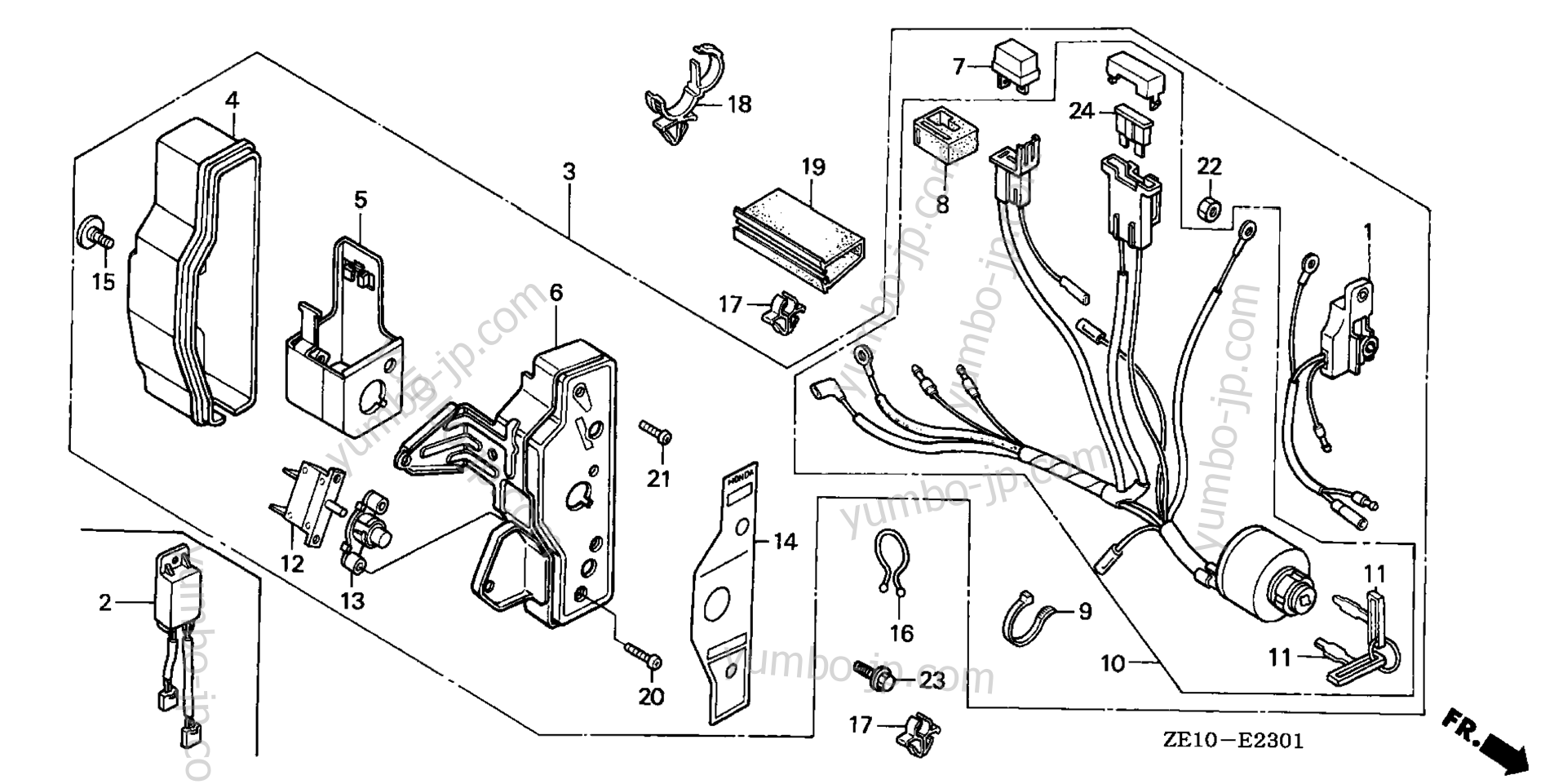 CONTROL BOX (2) for multi purpose engines HONDA GX140 QXE 