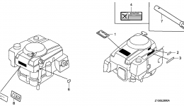 Эмблемы, наклейки для двигателя HONDA GXV390A1 DE33