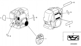 LABEL (HORIZONTAL TYPE) for двигателя HONDA GX31 SA2/A