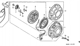 Ручной стартер / (1) для двигателя HONDA GX160K1 VW12/A