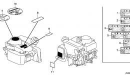 Эмблемы, наклейки для двигателя HONDA GXV50 SAR/A
