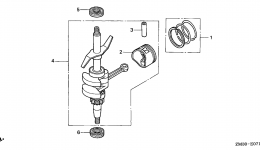 PISTON / CRANKSHAFT (VERTICAL TYPE) for двигателя HONDA GX31 TAP