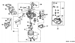 CARBURETOR (1) для двигателя HONDA GX390K1 VMA2/A